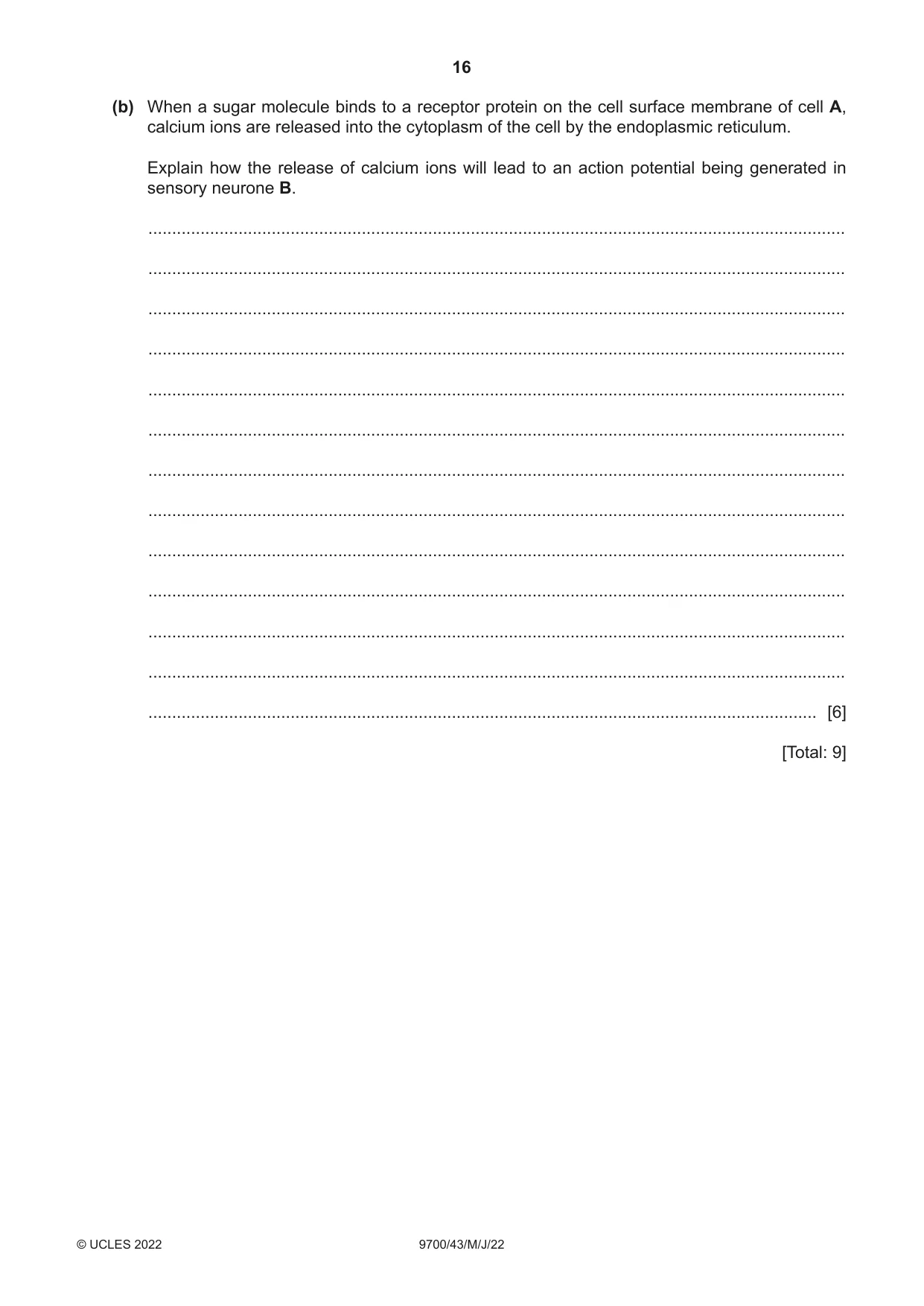 Cambridge A Level Biology 9700 2022 May/June Paper 4 · Variant 3 question paper, page 16 of 24
