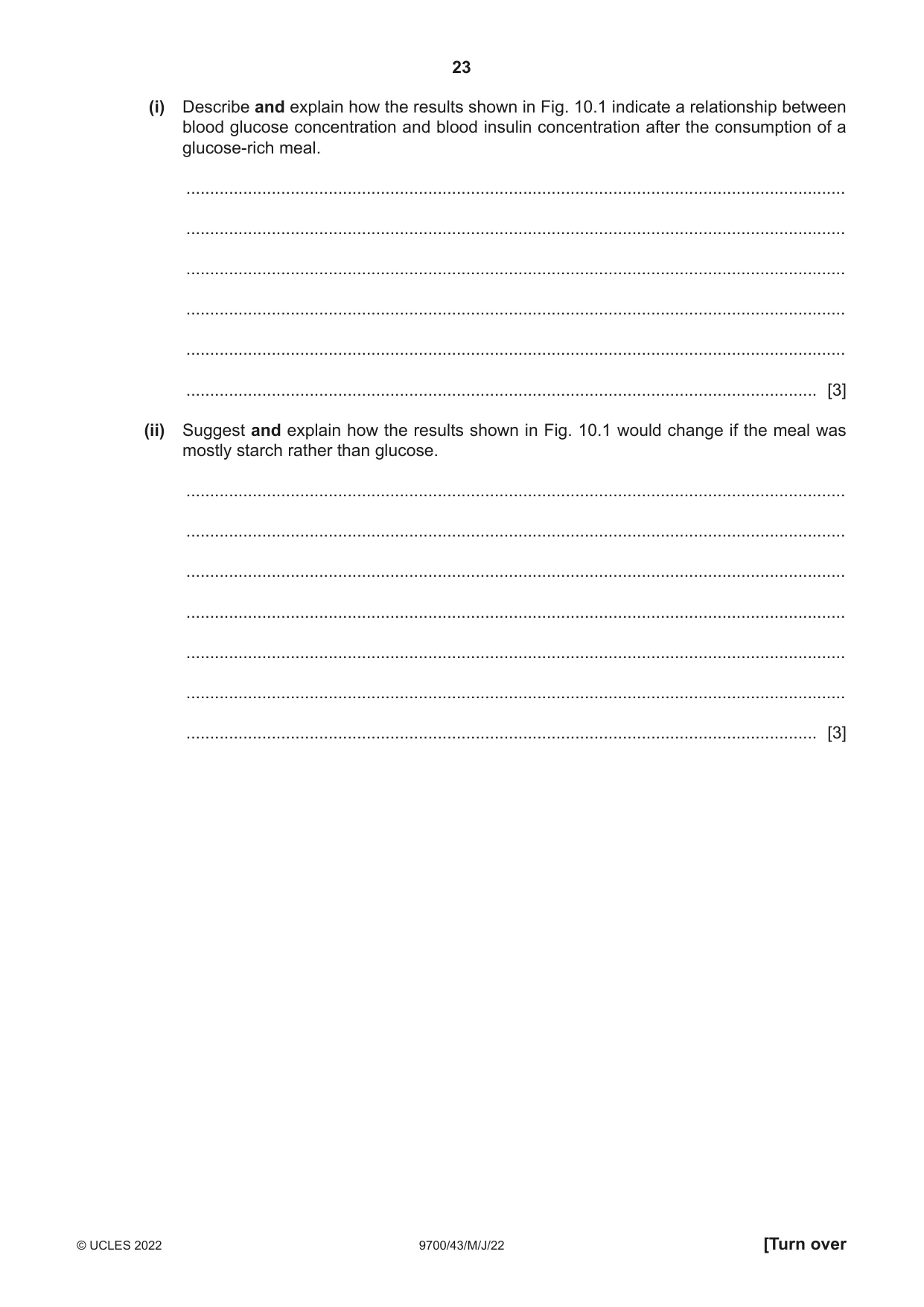 Cambridge A Level Biology 9700 2022 May/June Paper 4 · Variant 3 question paper, page 23 of 24