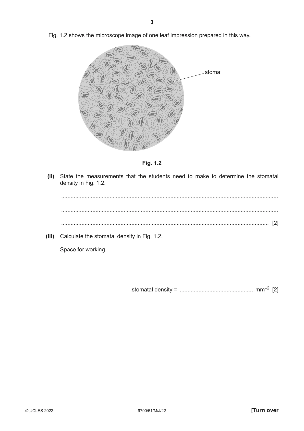 Cambridge A Level Biology 9700 2022 May/June Paper 5 · Variant 1 question paper, page 3 of 16