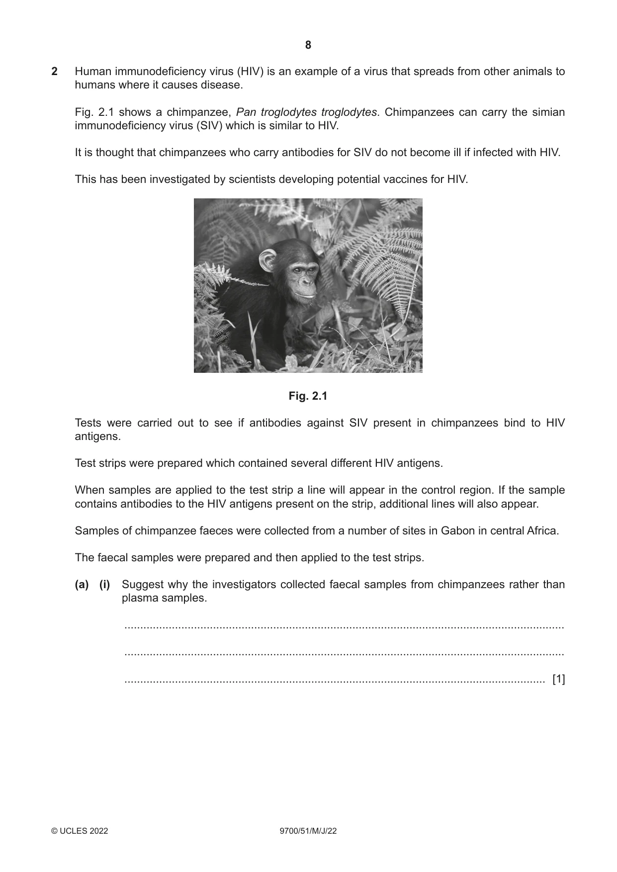 Cambridge A Level Biology 9700 2022 May/June Paper 5 · Variant 1 question paper, page 8 of 16