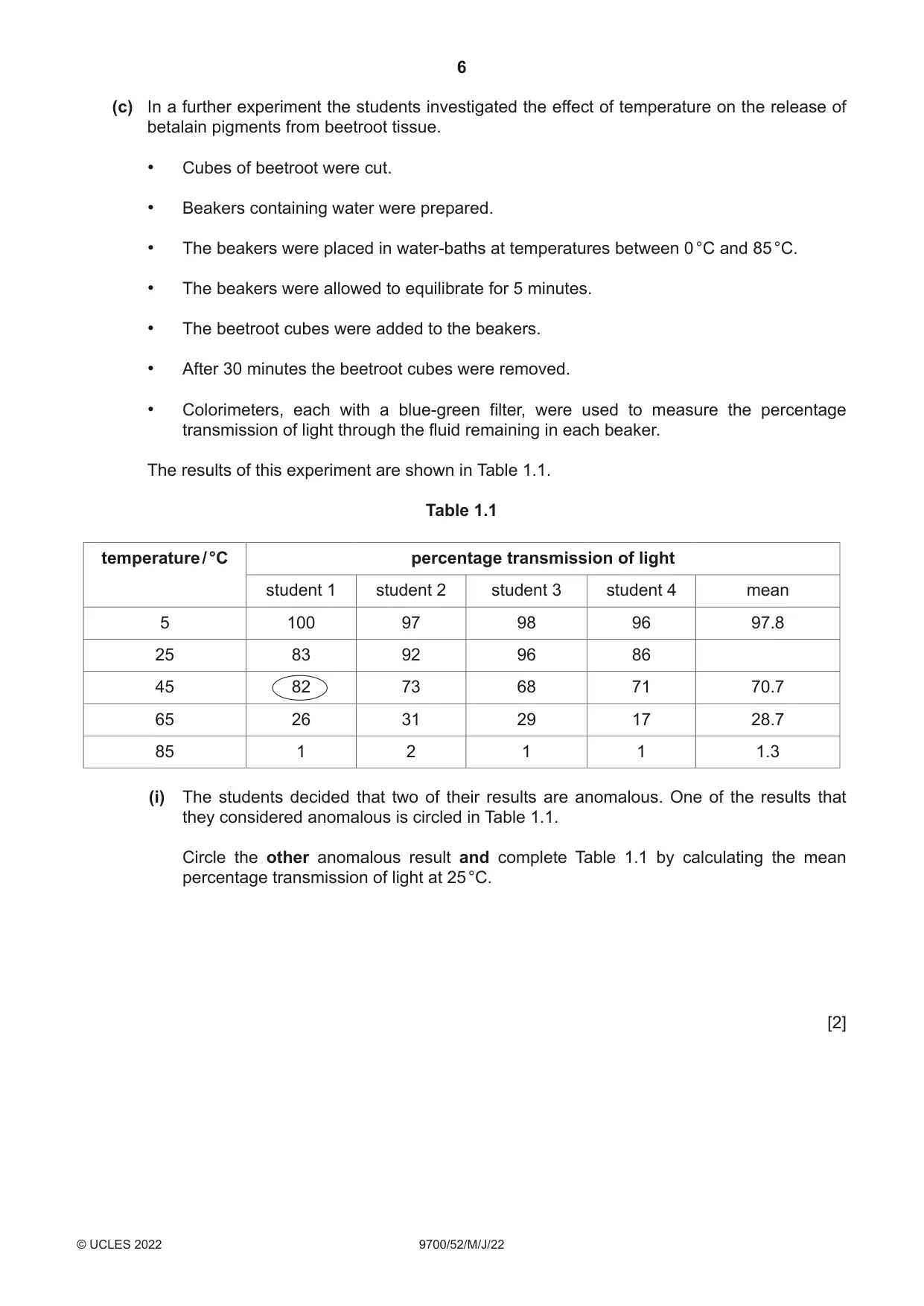 Cambridge A Level Biology 9700 2022 May/June Paper 5 · Variant 2 question paper, page 6 of 16