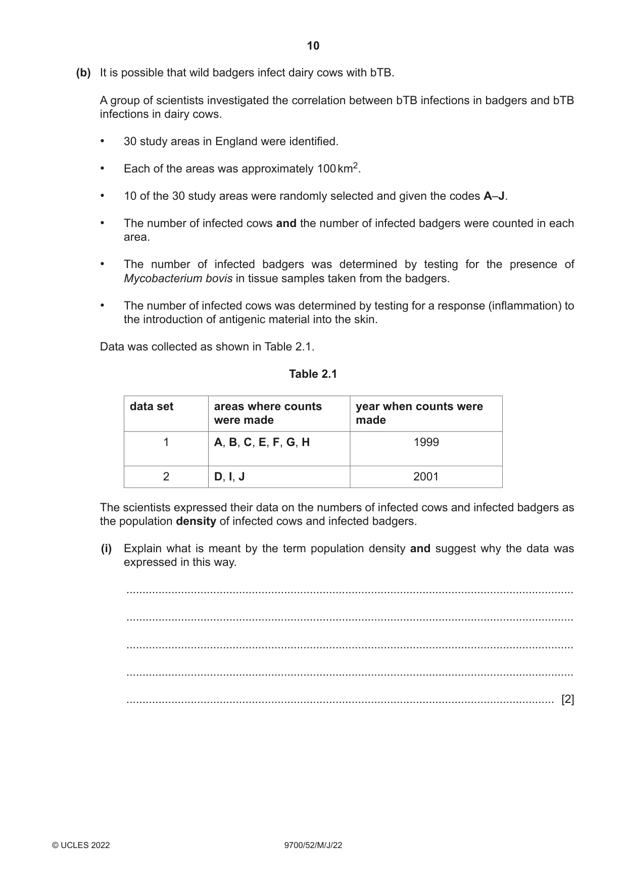 Cambridge A Level Biology 9700 2022 May/June Paper 5 · Variant 2 question paper, page 10 of 16
