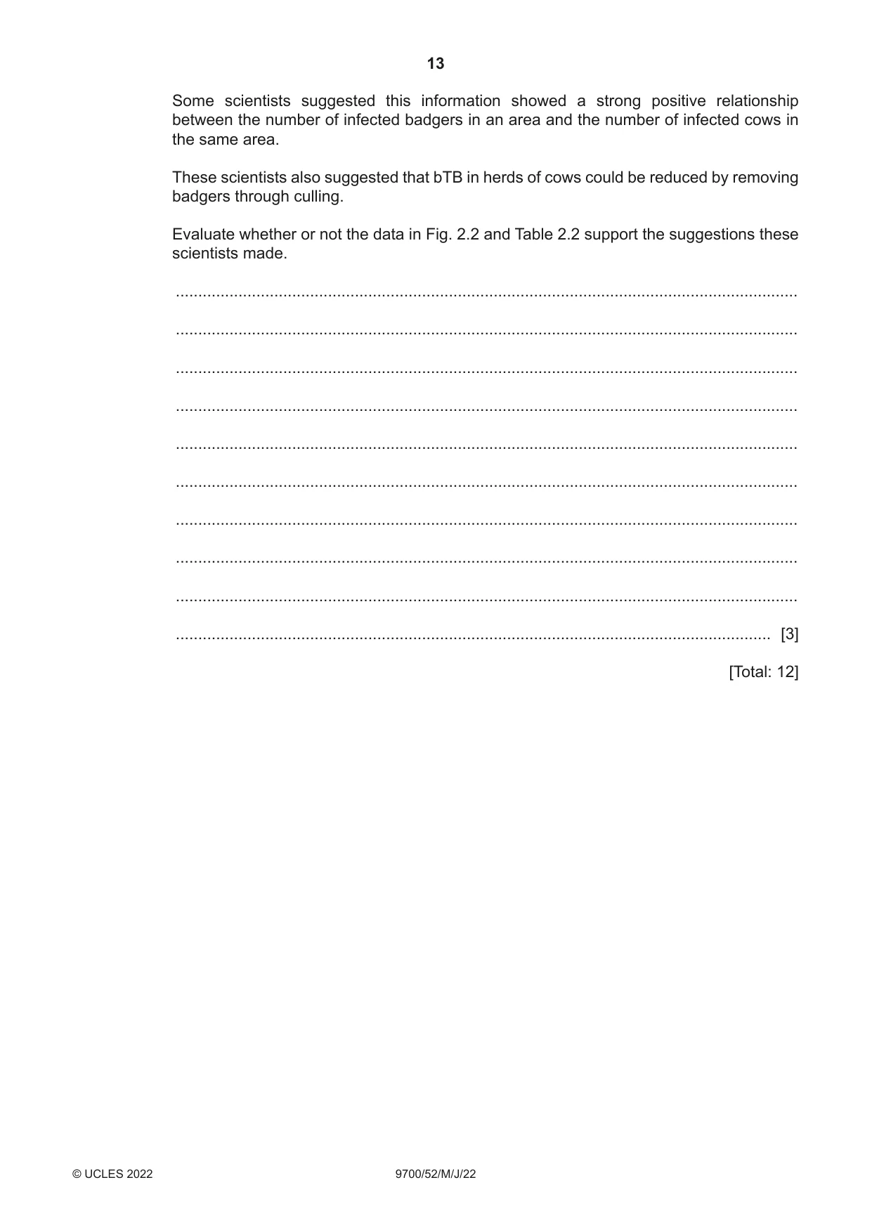 Cambridge A Level Biology 9700 2022 May/June Paper 5 · Variant 2 question paper, page 13 of 16