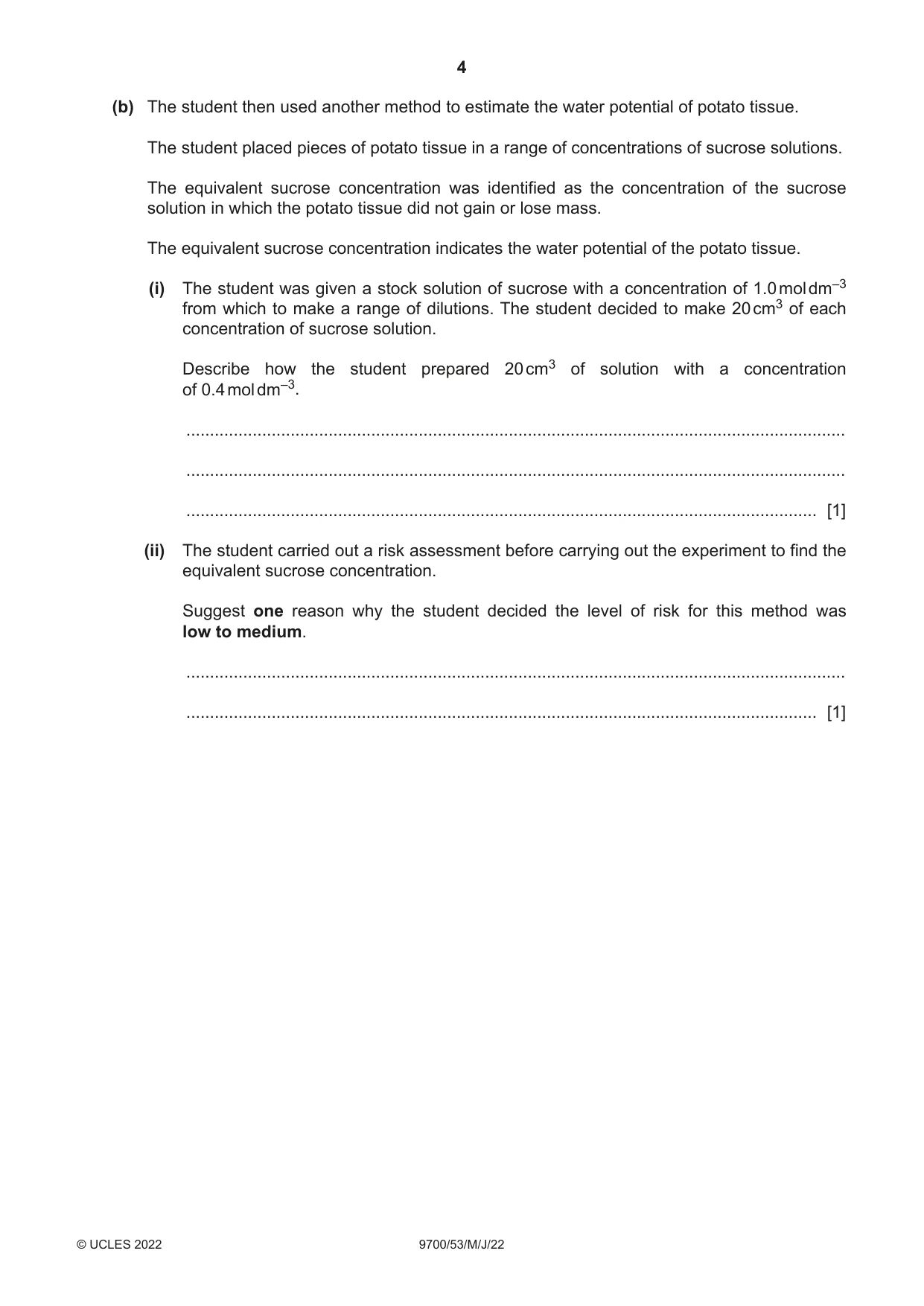 Cambridge A Level Biology 9700 2022 May/June Paper 5 · Variant 3 question paper, page 4 of 12