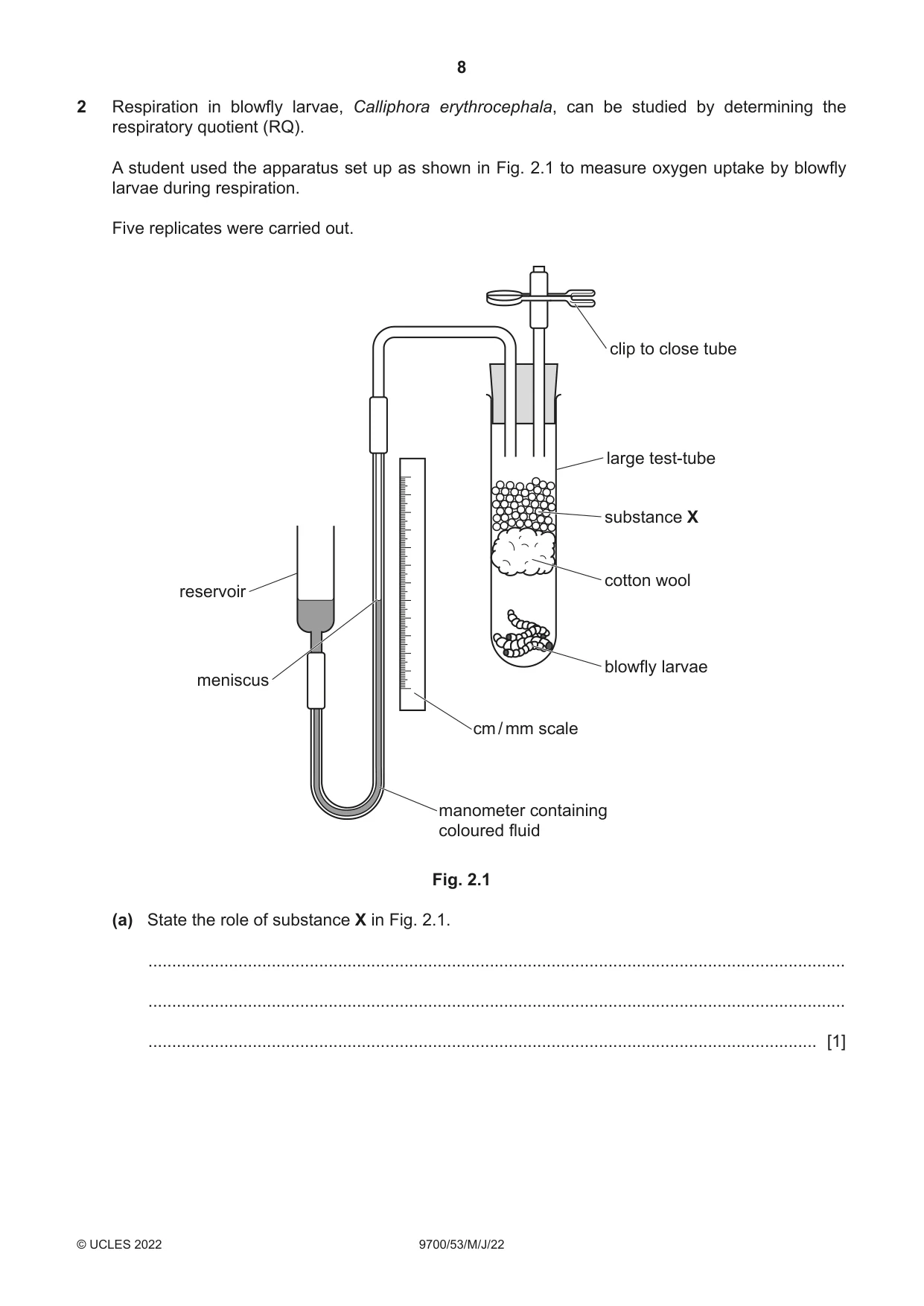 Cambridge A Level Biology 9700 2022 May/June Paper 5 · Variant 3 question paper, page 8 of 12