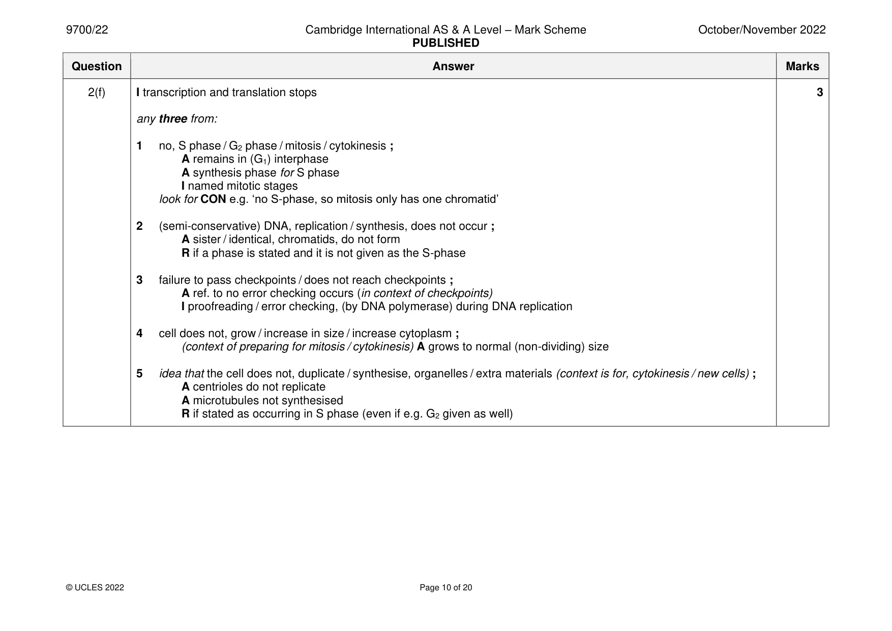 Mark scheme, page 10 of 20
