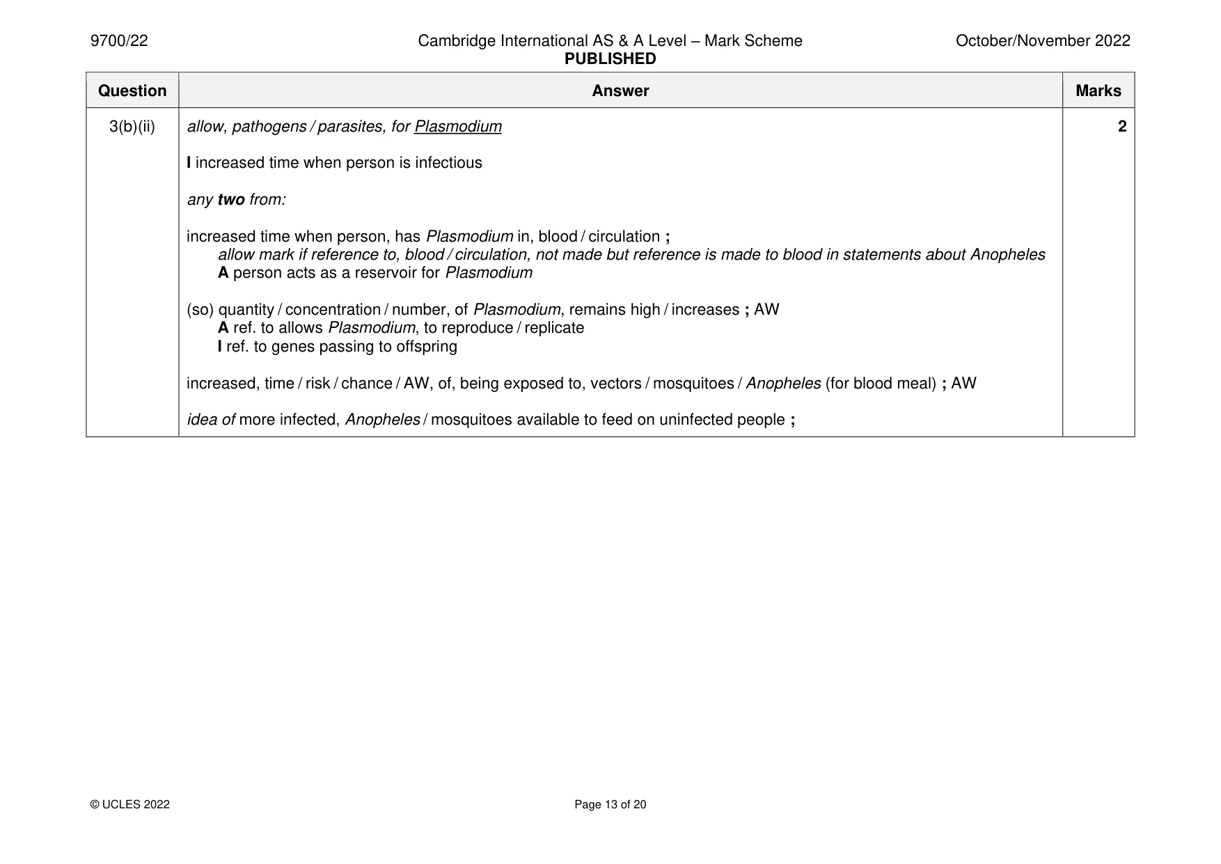 Mark scheme, page 13 of 20