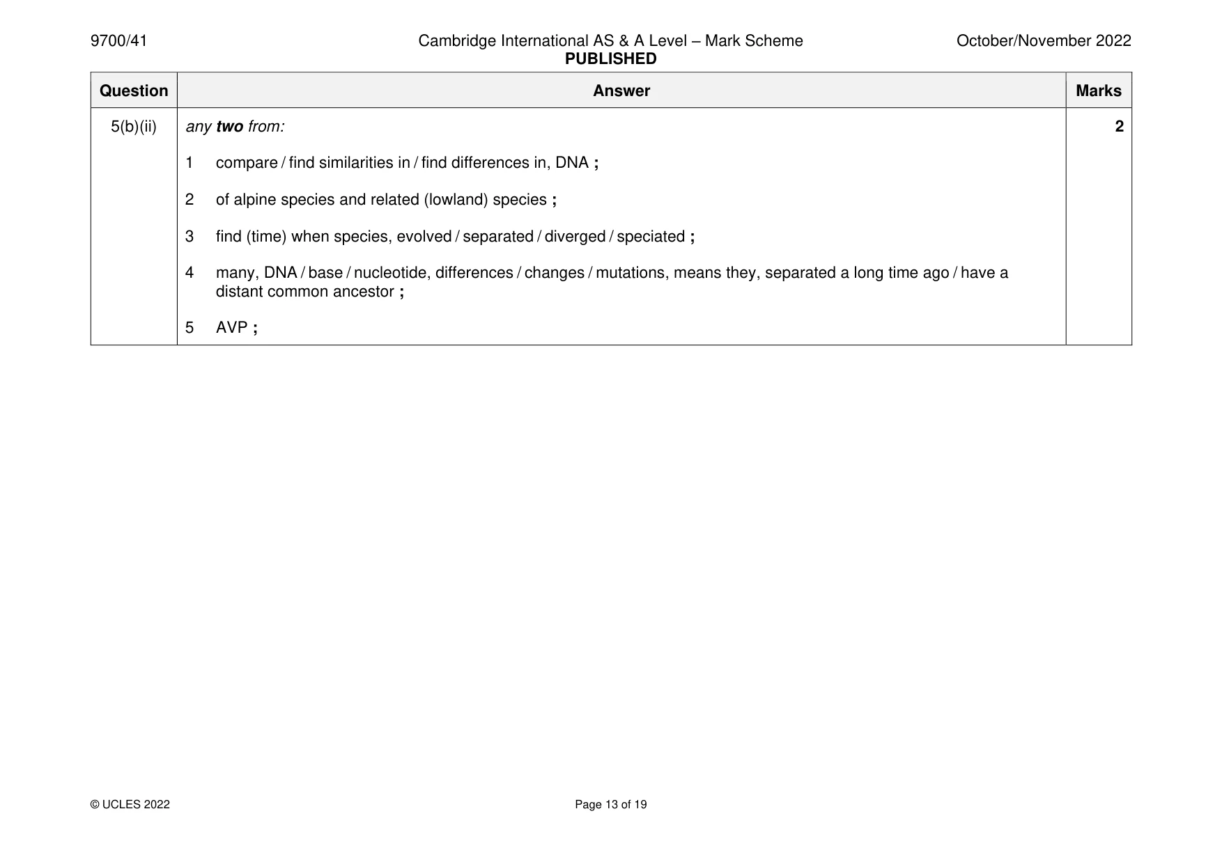 Mark scheme, page 13 of 19