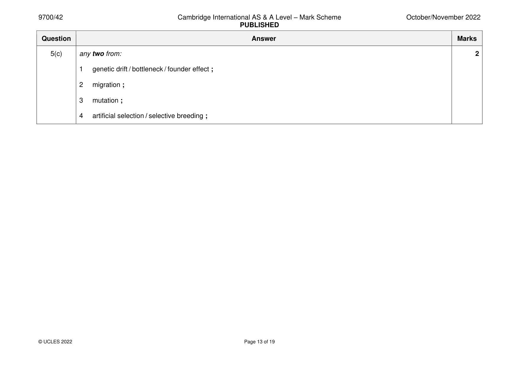 Mark scheme, page 13 of 19
