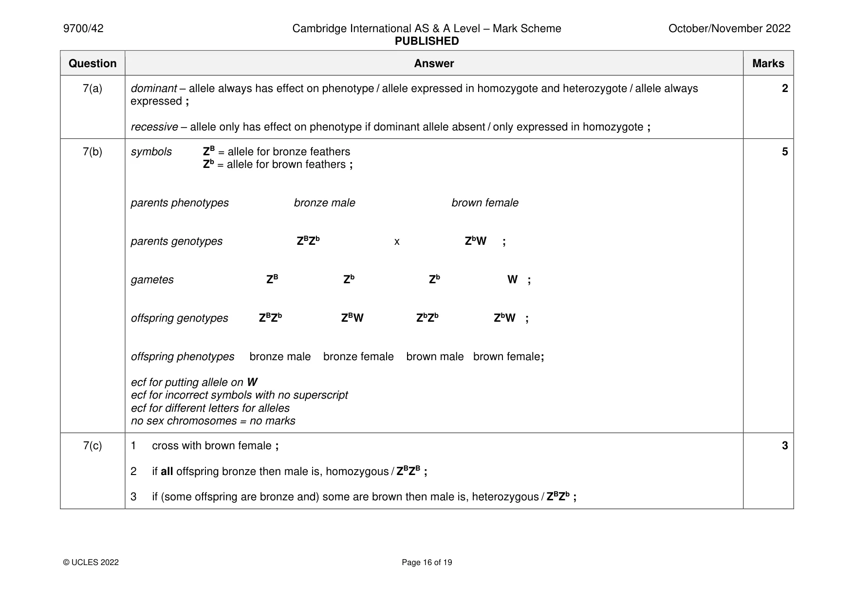 Mark scheme, page 16 of 19