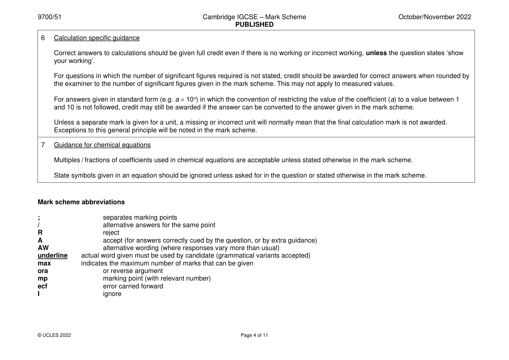 Mark scheme, page 4 of 11