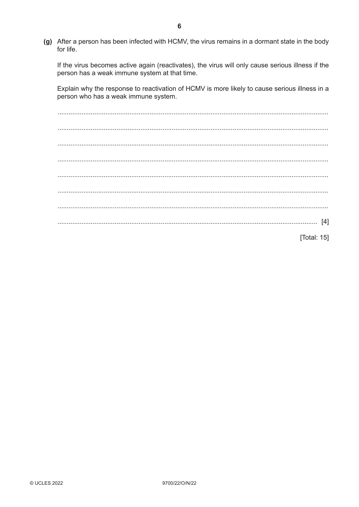 Cambridge A Level Biology 9700 2022 Oct/Nov Paper 2 · Variant 2 question paper, page 6 of 16