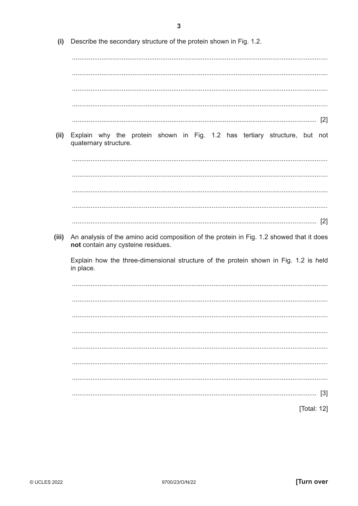 Cambridge A Level Biology 9700 2022 Oct/Nov Paper 2 · Variant 3 question paper, page 3 of 16