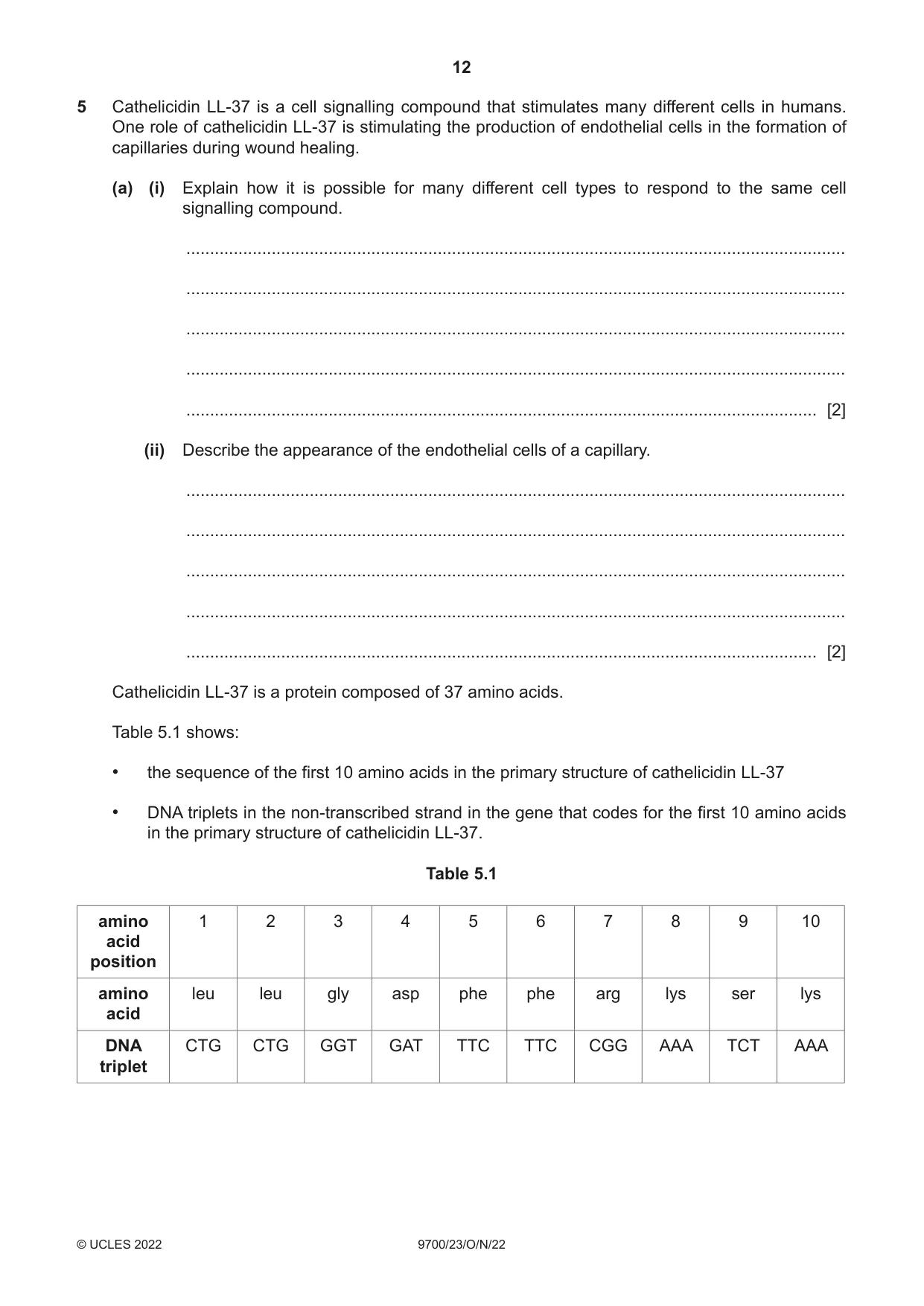 Cambridge A Level Biology 9700 2022 Oct/Nov Paper 2 · Variant 3 question paper, page 12 of 16