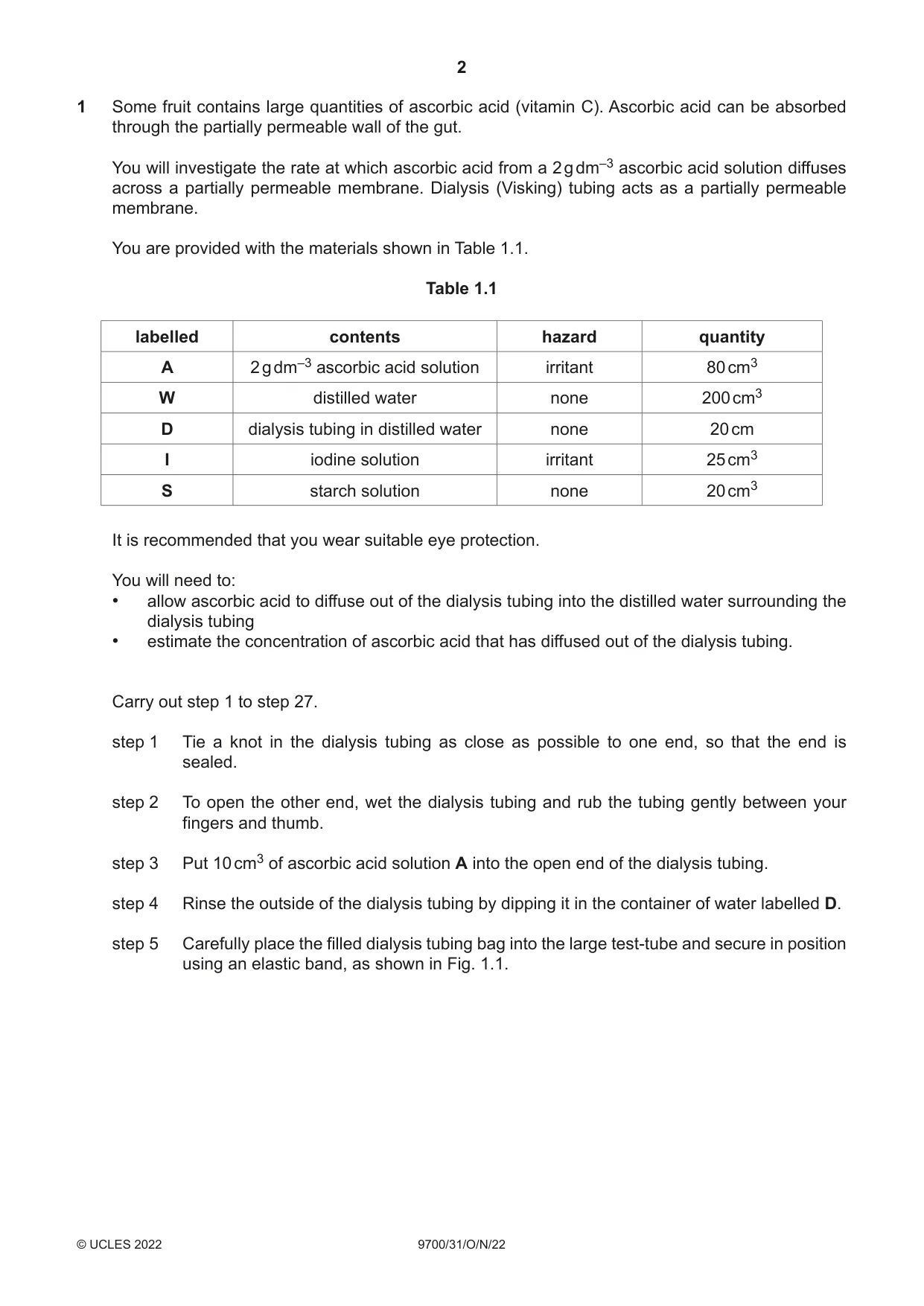 Cambridge A Level Biology 9700 2022 Oct/Nov Paper 3 · Variant 1 question paper, page 2 of 16