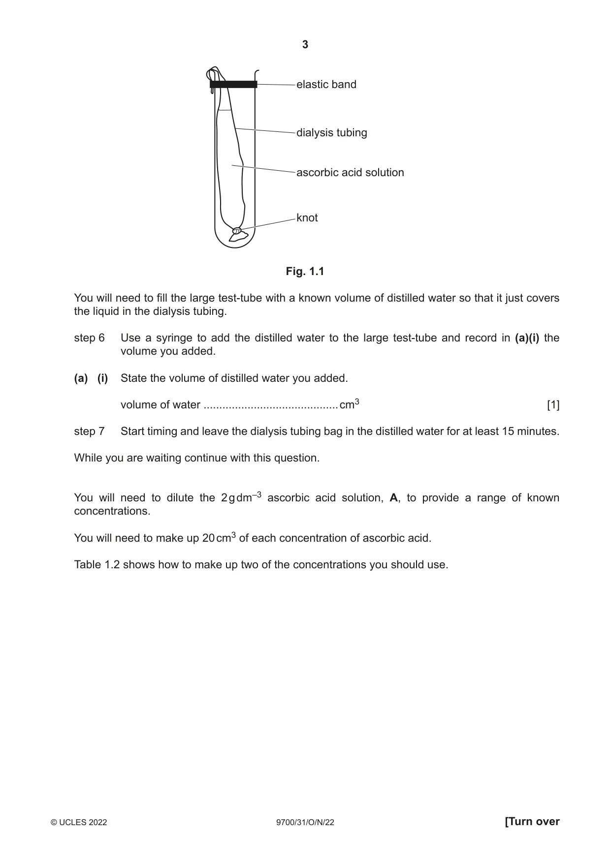 Cambridge A Level Biology 9700 2022 Oct/Nov Paper 3 · Variant 1 question paper, page 3 of 16