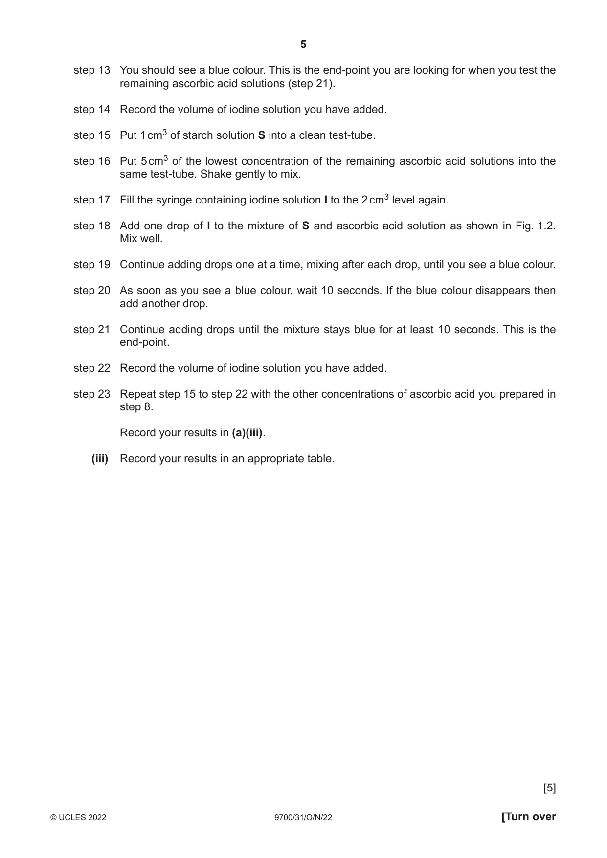 Cambridge A Level Biology 9700 2022 Oct/Nov Paper 3 · Variant 1 question paper, page 5 of 16