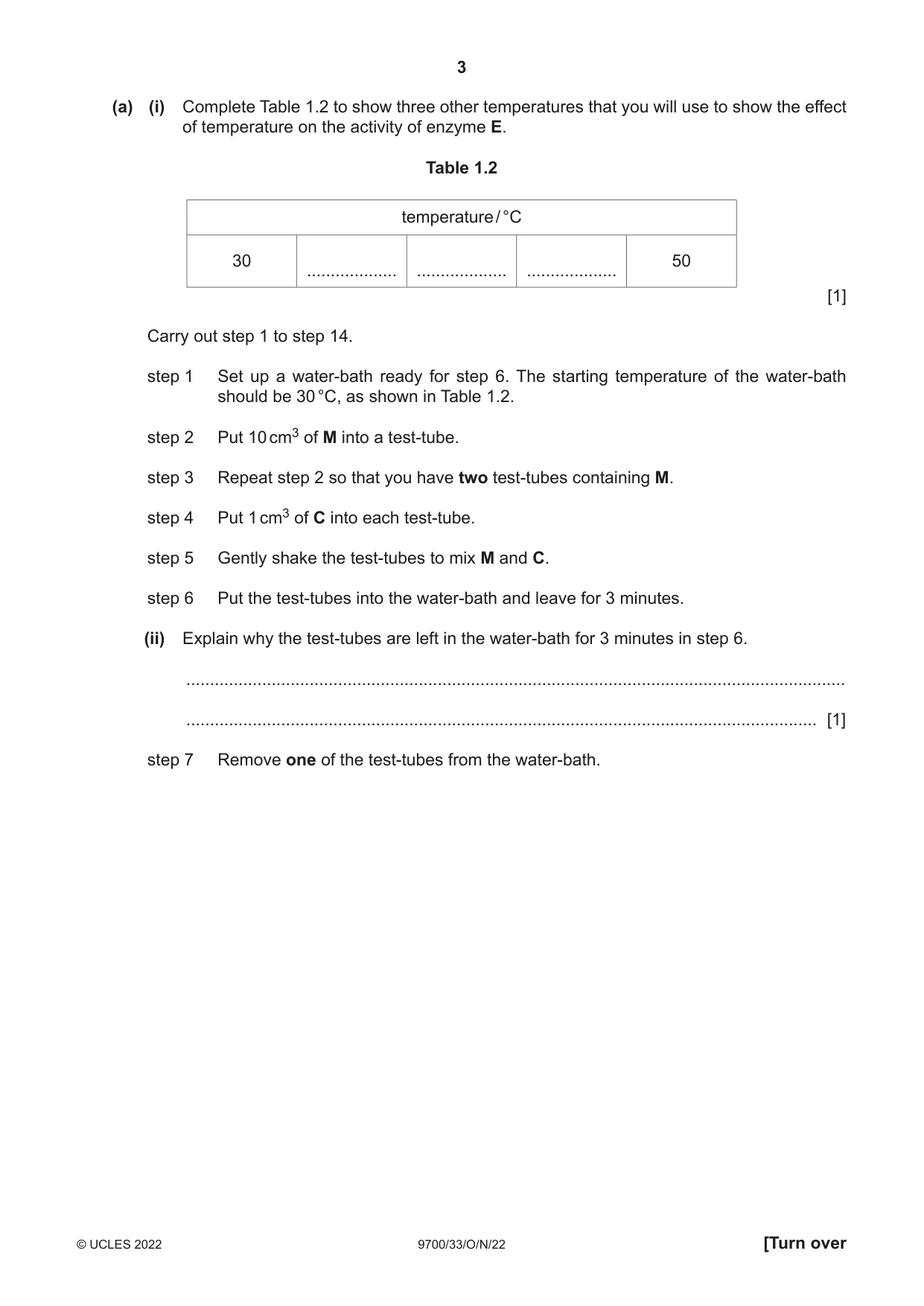 Cambridge A Level Biology 9700 2022 Oct/Nov Paper 3 · Variant 3 question paper, page 3 of 16