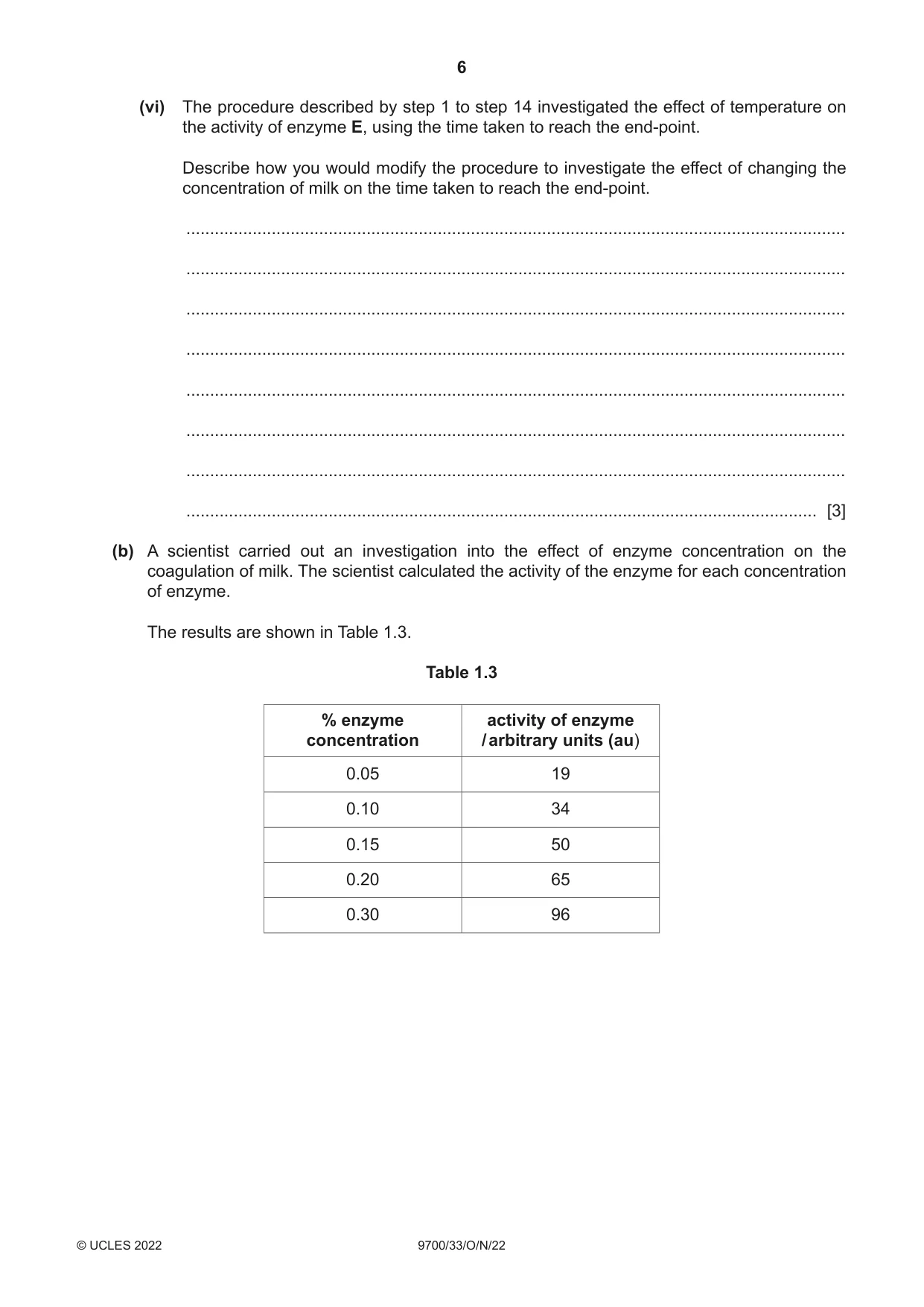 Cambridge A Level Biology 9700 2022 Oct/Nov Paper 3 · Variant 3 question paper, page 6 of 16