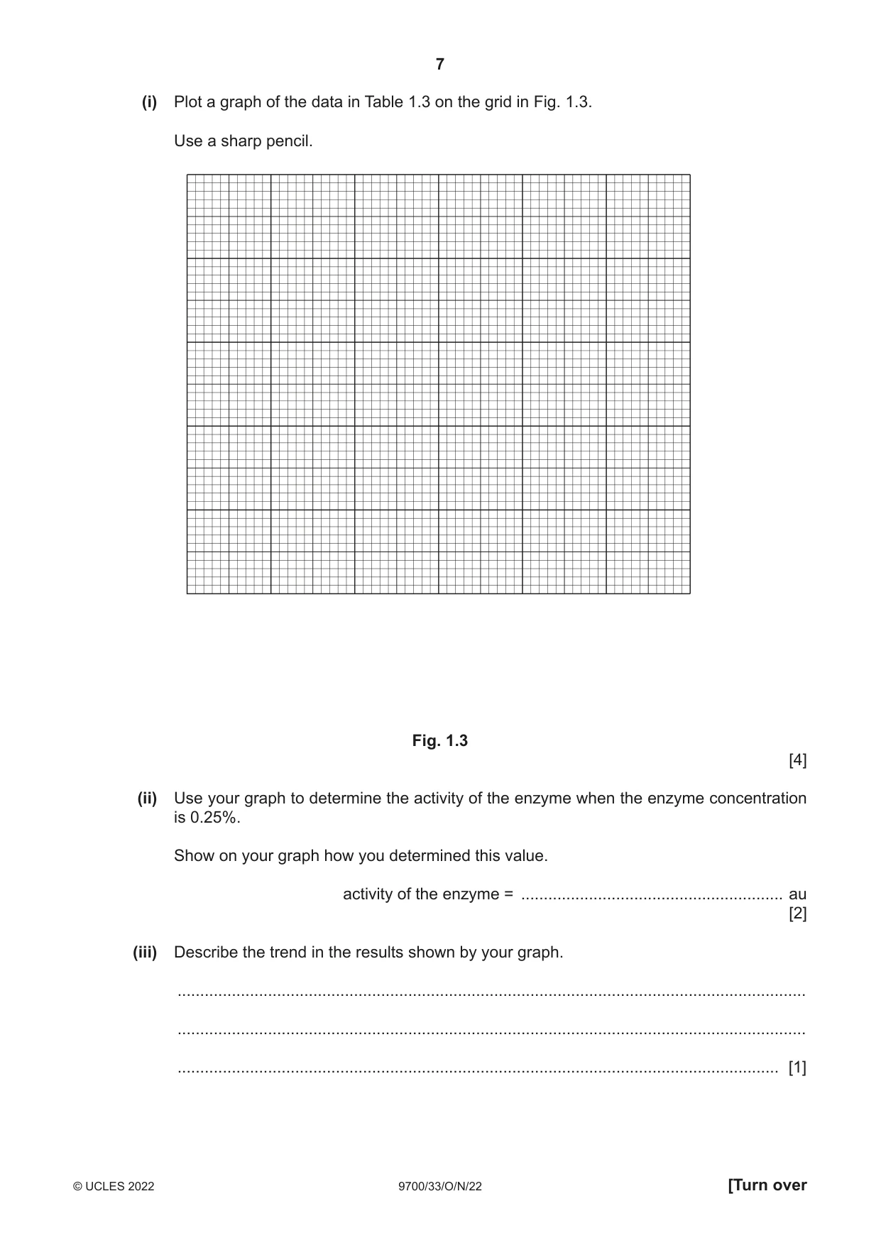 Cambridge A Level Biology 9700 2022 Oct/Nov Paper 3 · Variant 3 question paper, page 7 of 16