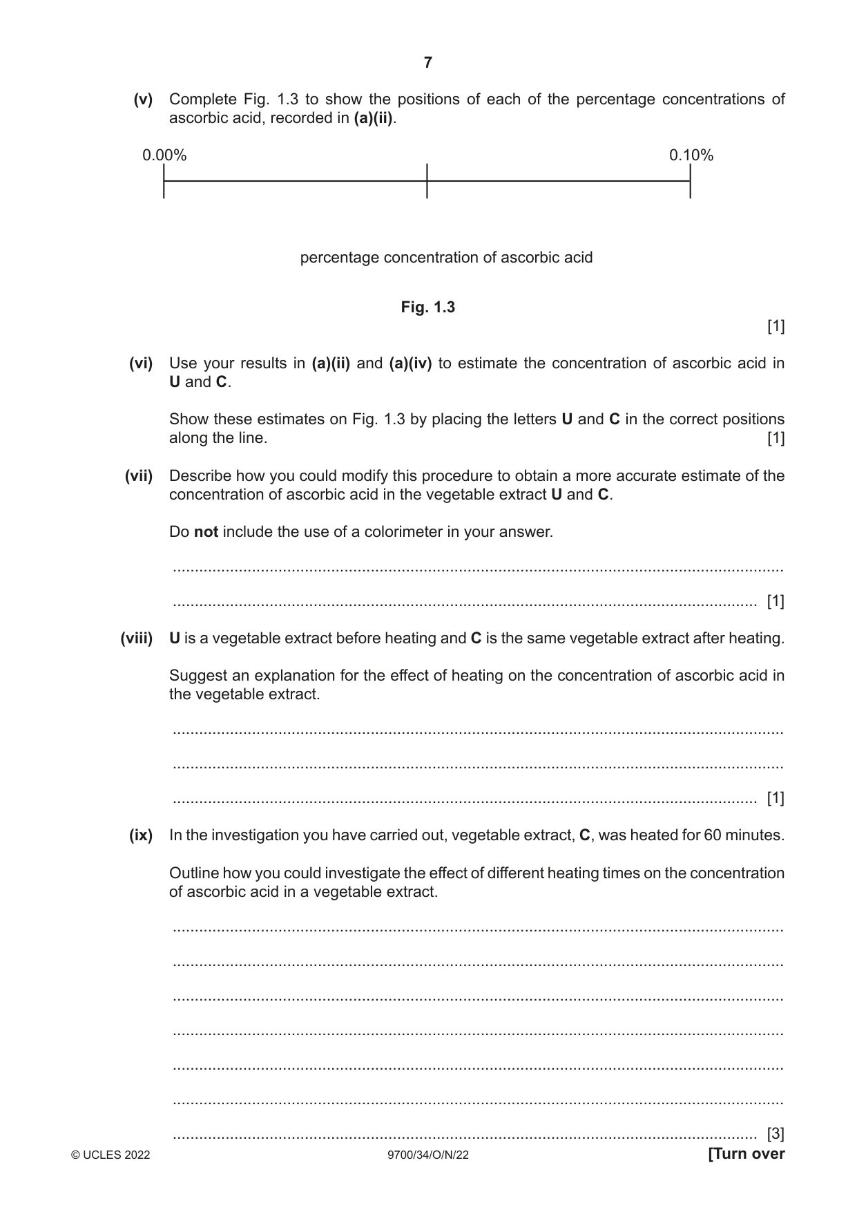 Cambridge A Level Biology 9700 2022 Oct/Nov Paper 3 · Variant 4 question paper, page 7 of 16