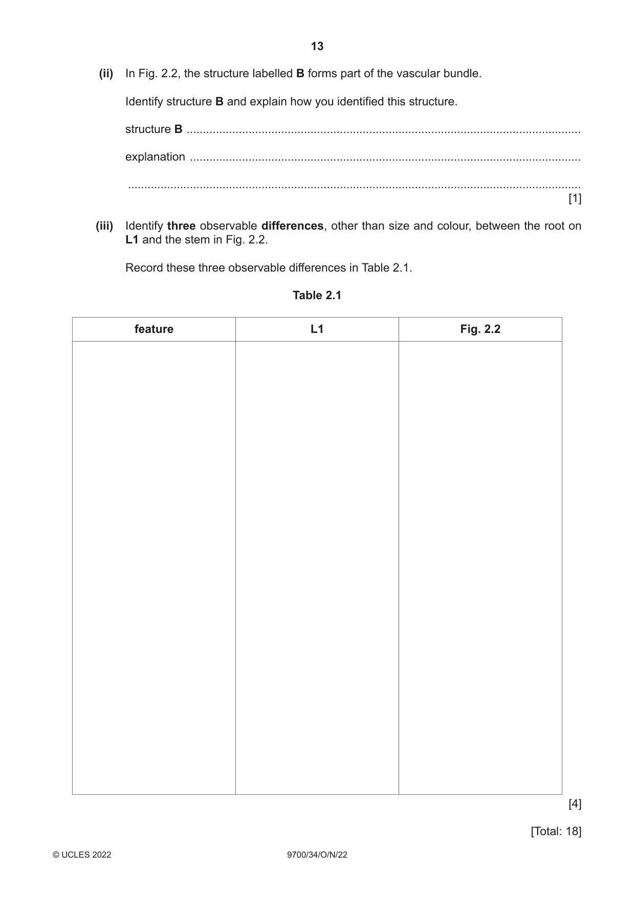 Cambridge A Level Biology 9700 2022 Oct/Nov Paper 3 · Variant 4 question paper, page 13 of 16