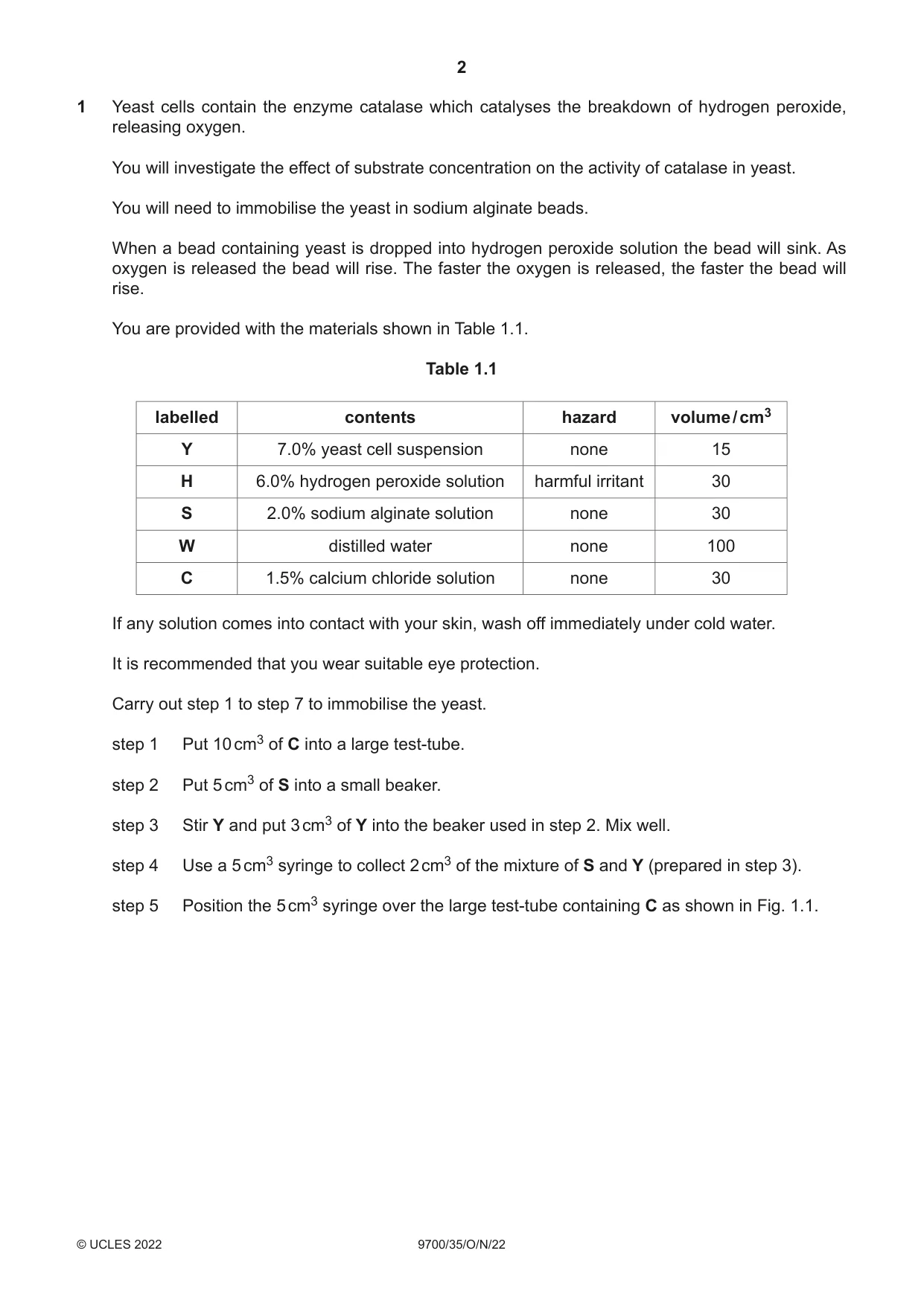 Cambridge A Level Biology 9700 2022 Oct/Nov Paper 3 · Variant 5 question paper, page 2 of 16