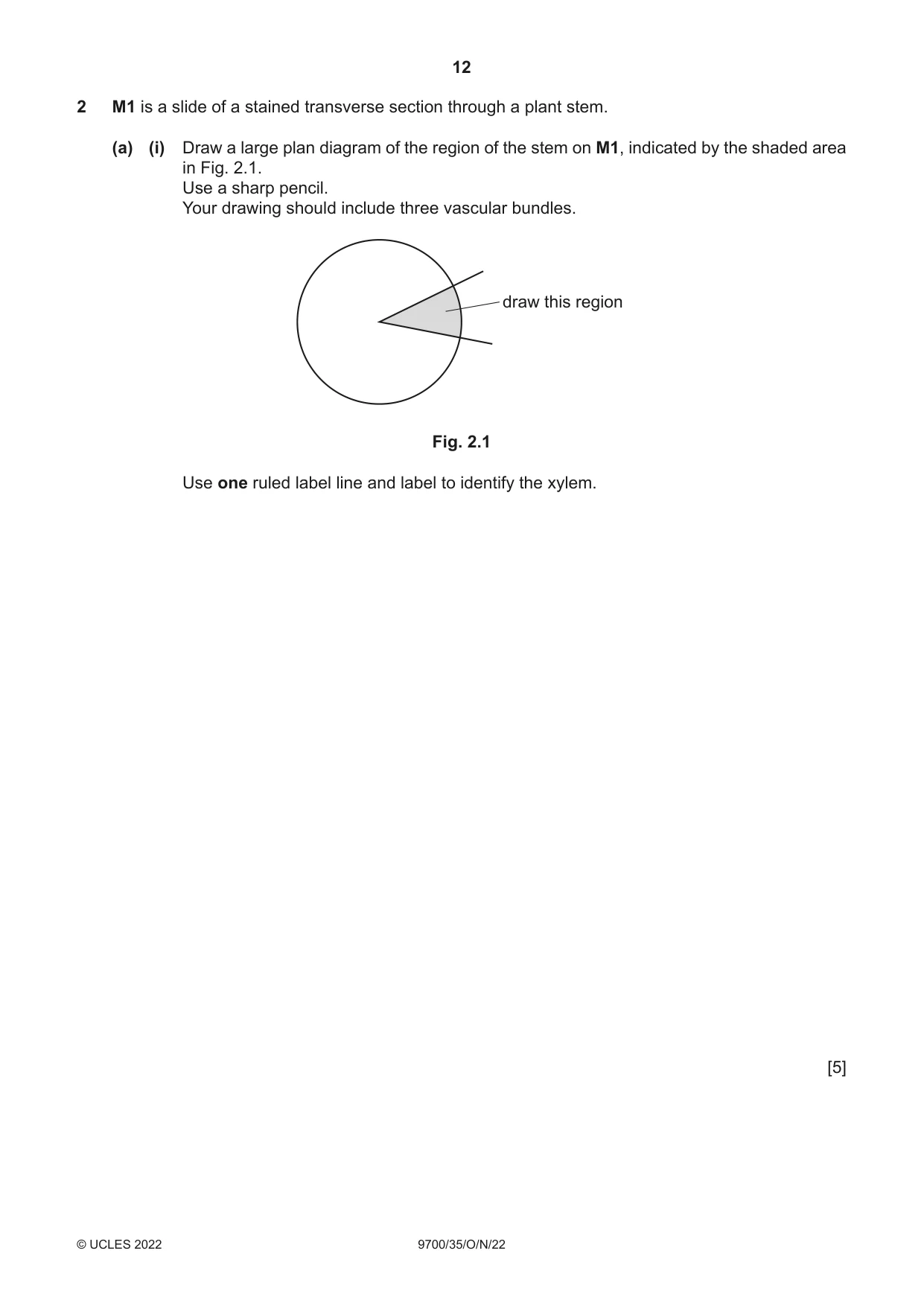 Cambridge A Level Biology 9700 2022 Oct/Nov Paper 3 · Variant 5 question paper, page 12 of 16