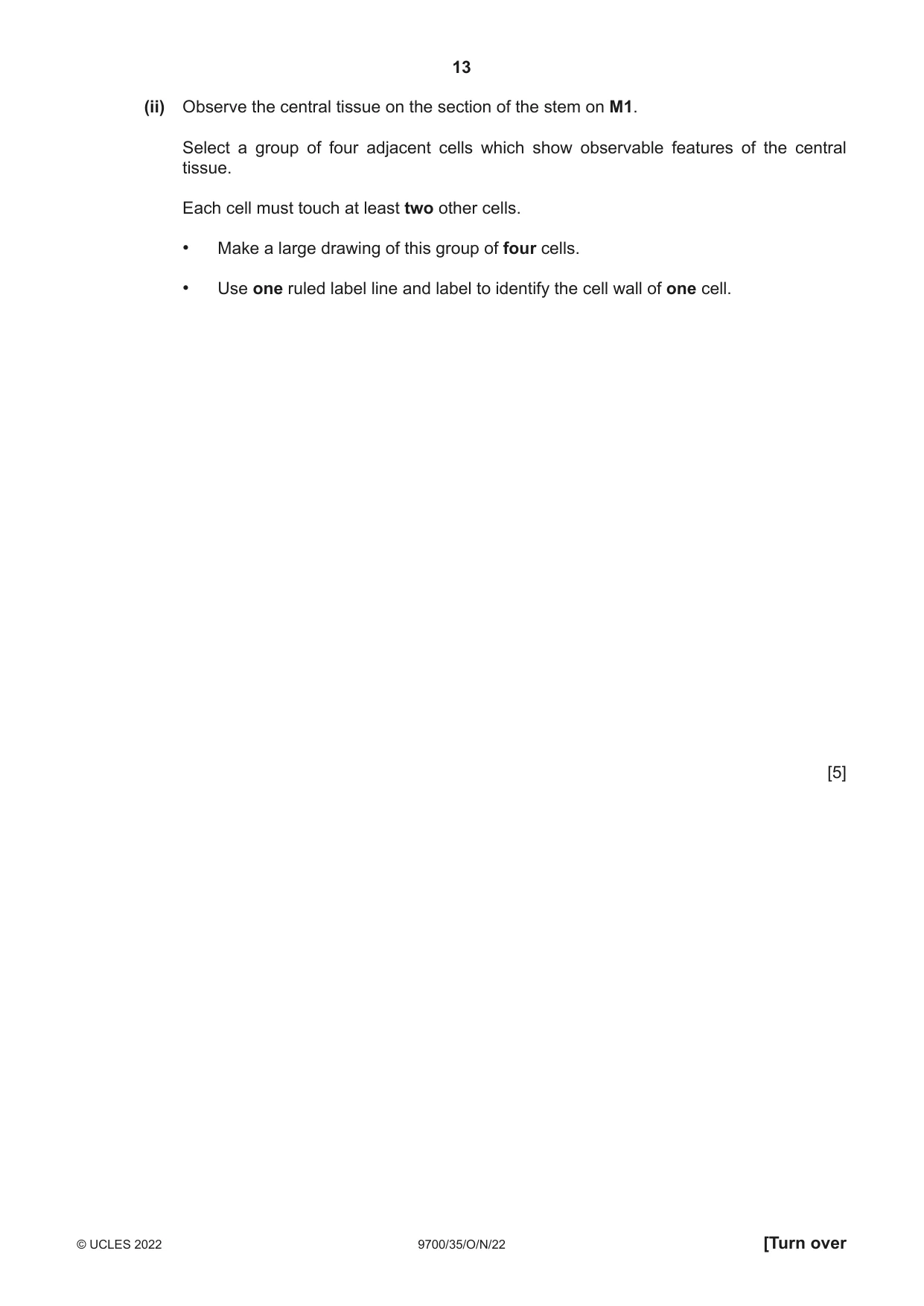 Cambridge A Level Biology 9700 2022 Oct/Nov Paper 3 · Variant 5 question paper, page 13 of 16