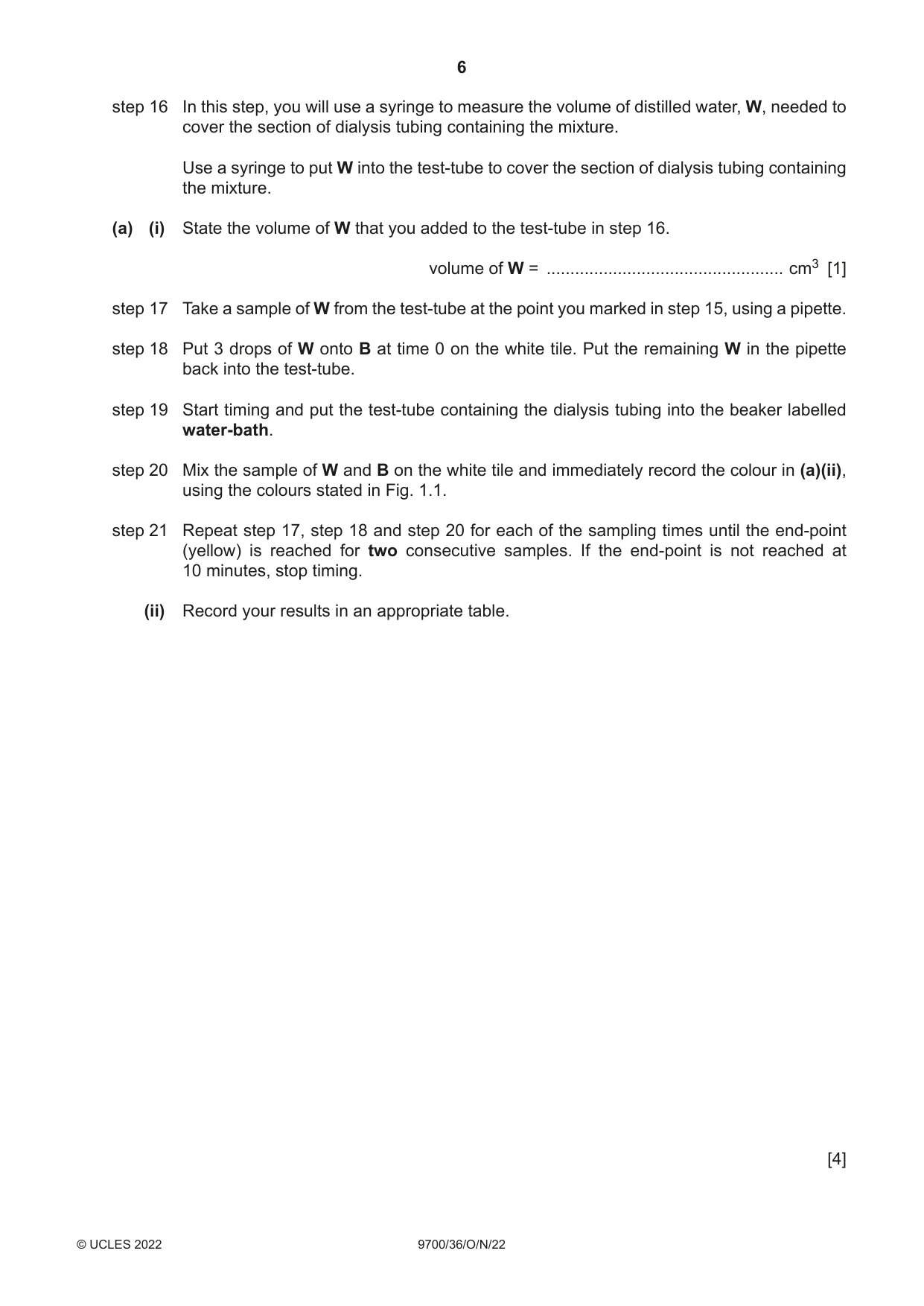Cambridge A Level Biology 9700 2022 Oct/Nov Paper 3 · Variant 6 question paper, page 6 of 16