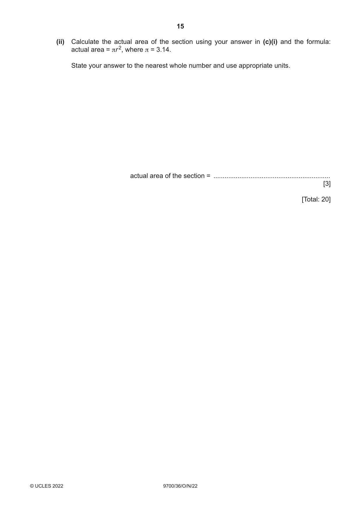 Cambridge A Level Biology 9700 2022 Oct/Nov Paper 3 · Variant 6 question paper, page 15 of 16