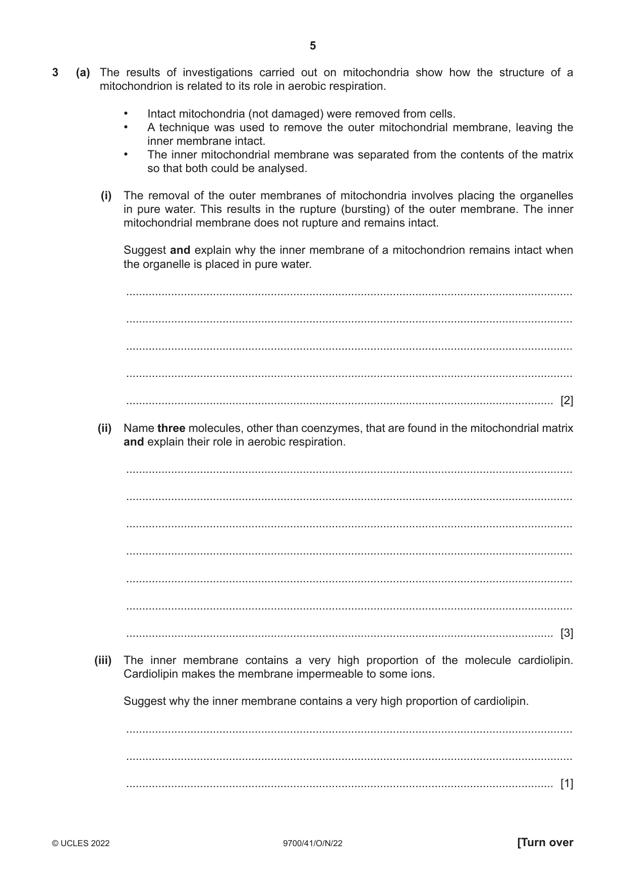 Cambridge A Level Biology 9700 2022 Oct/Nov Paper 4 · Variant 1 question paper, page 5 of 24