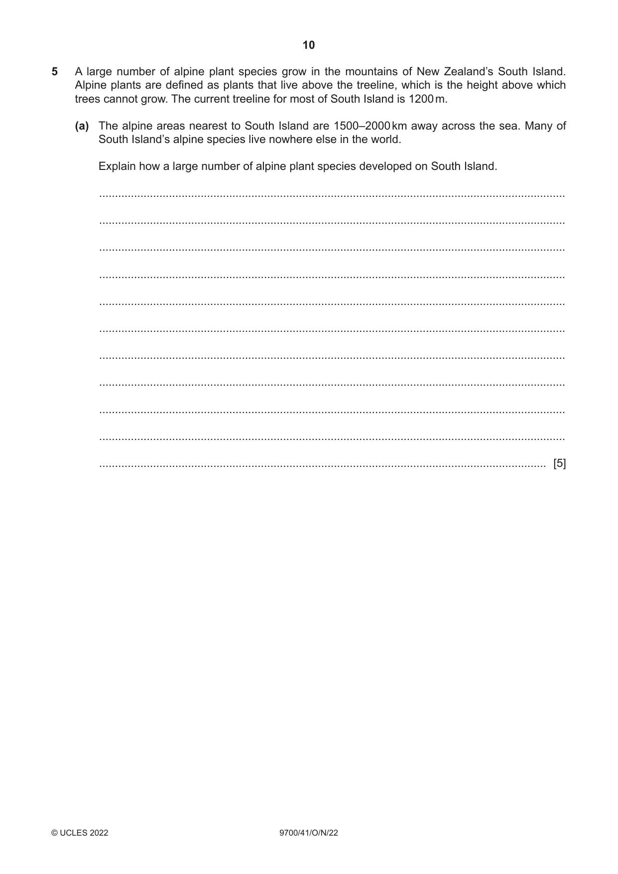 Cambridge A Level Biology 9700 2022 Oct/Nov Paper 4 · Variant 1 question paper, page 10 of 24