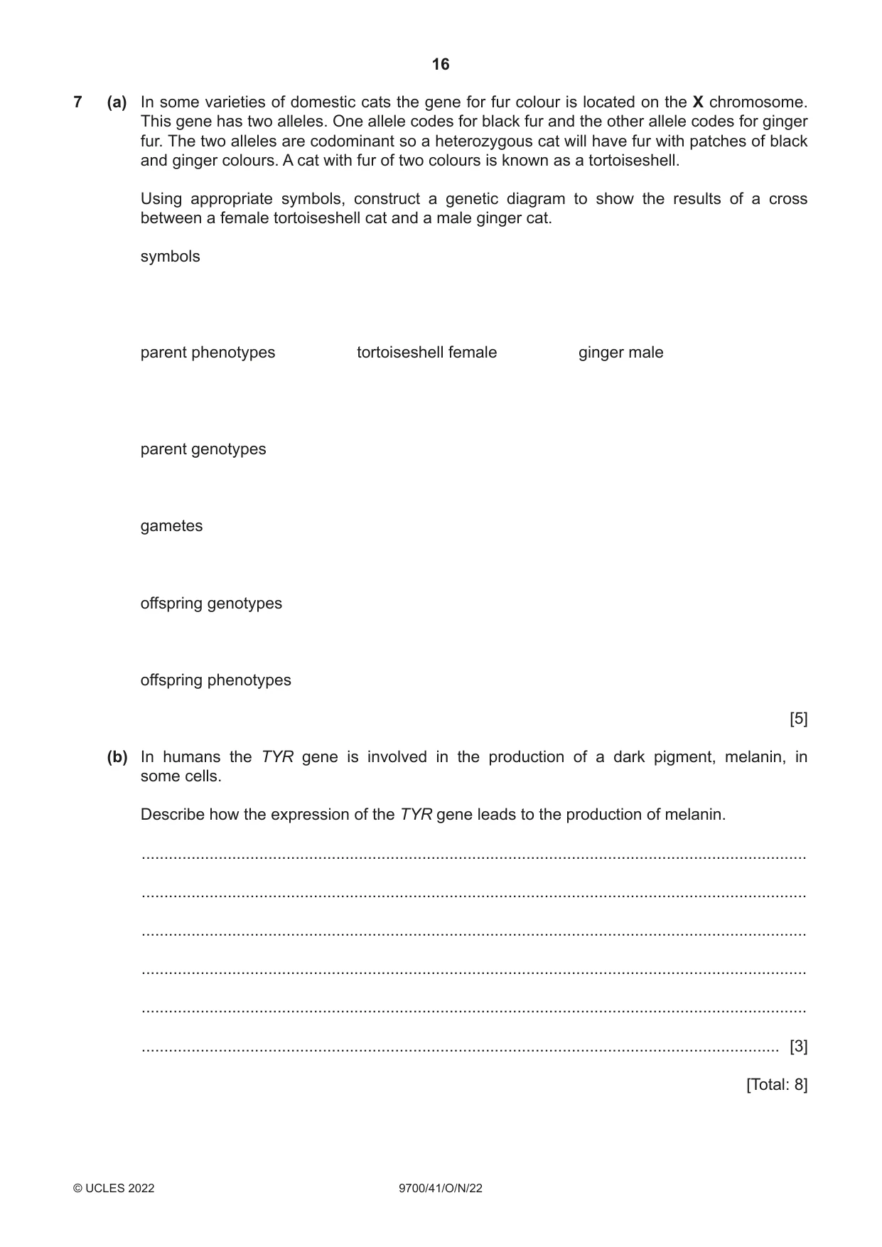 Cambridge A Level Biology 9700 2022 Oct/Nov Paper 4 · Variant 1 question paper, page 16 of 24