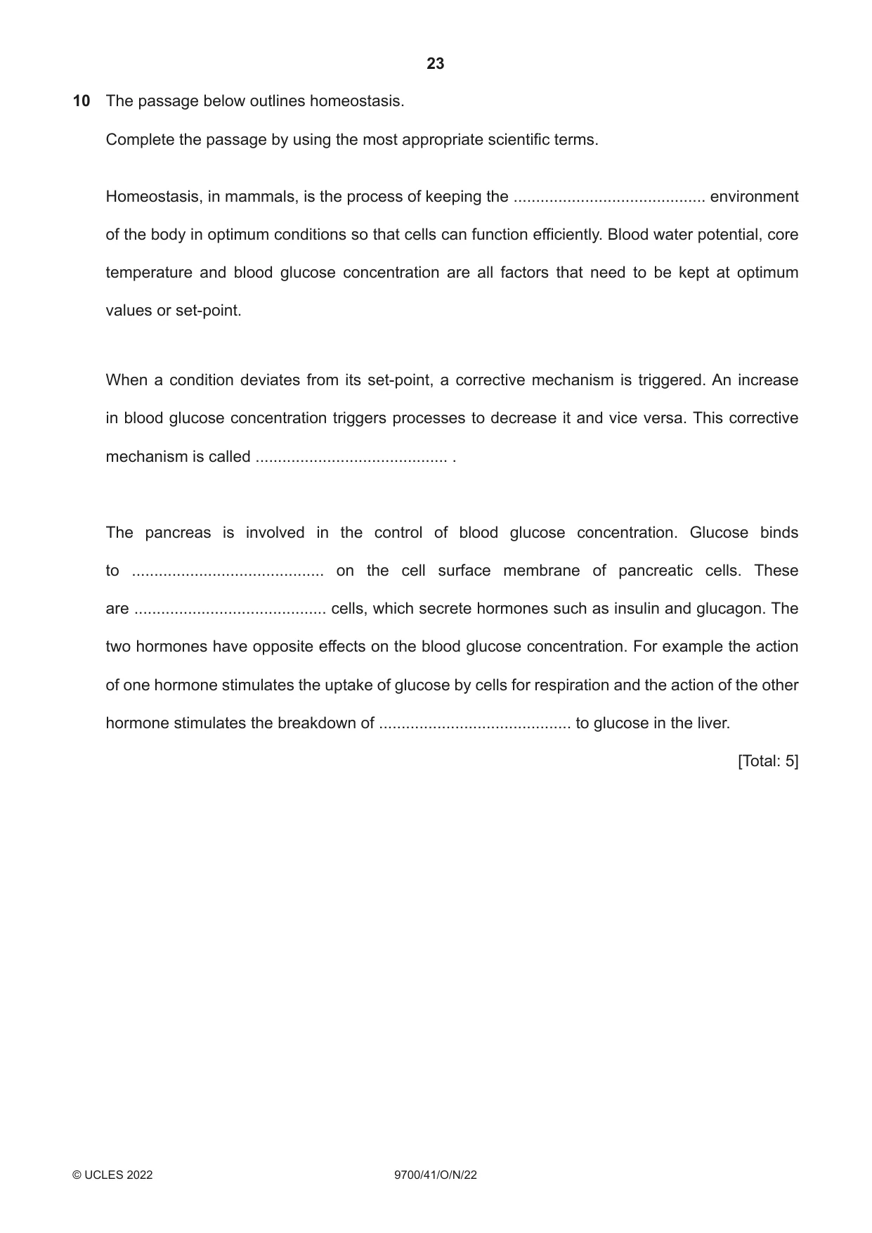 Cambridge A Level Biology 9700 2022 Oct/Nov Paper 4 · Variant 1 question paper, page 23 of 24