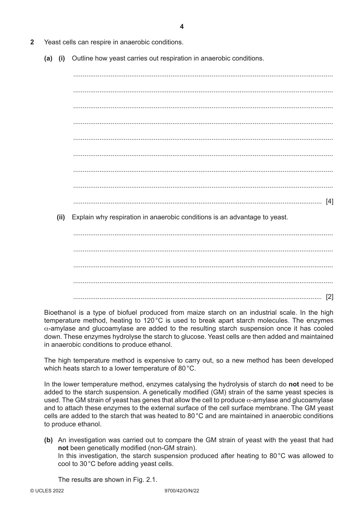 Cambridge A Level Biology 9700 2022 Oct/Nov Paper 4 · Variant 2 question paper, page 4 of 28