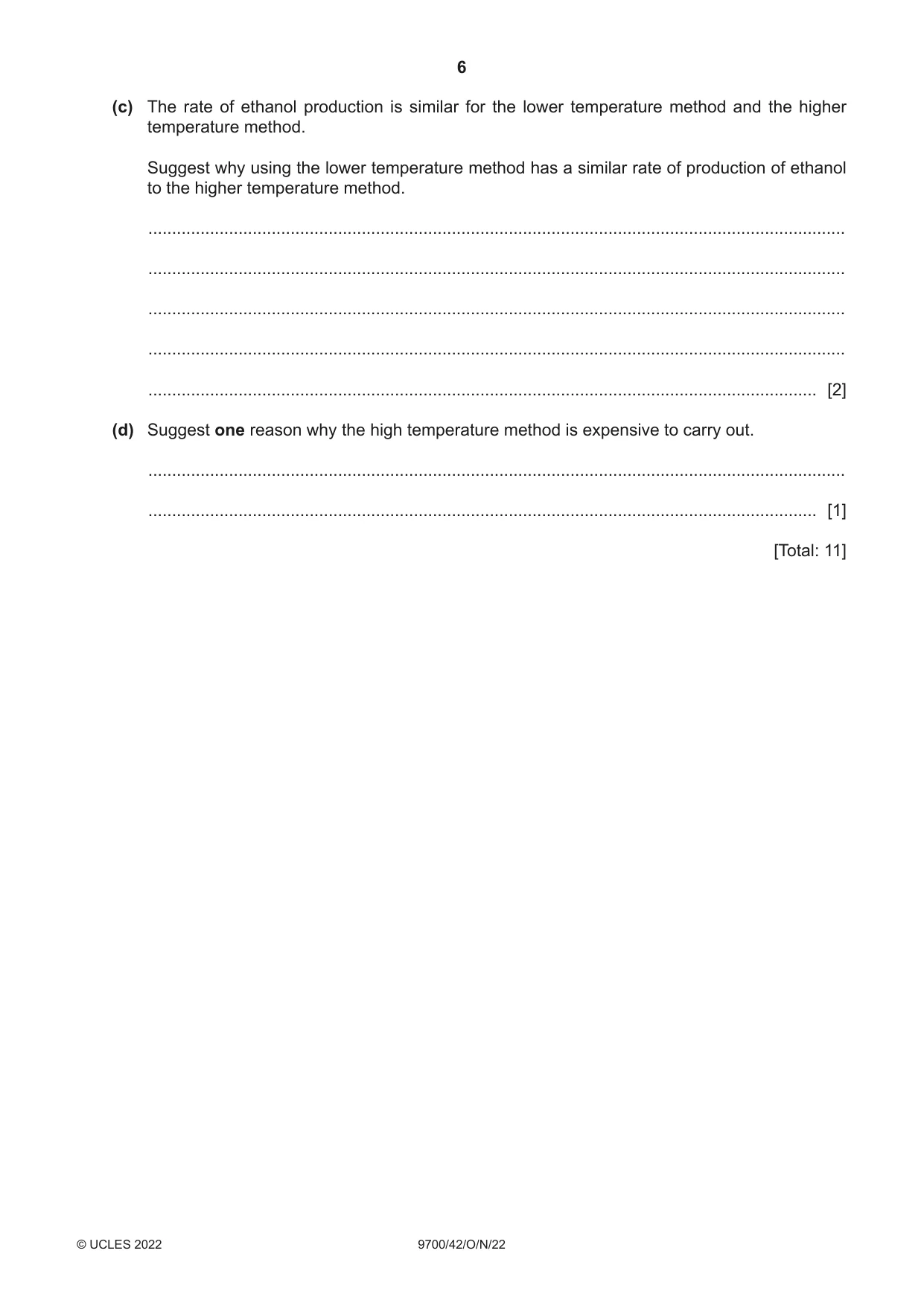 Cambridge A Level Biology 9700 2022 Oct/Nov Paper 4 · Variant 2 question paper, page 6 of 28