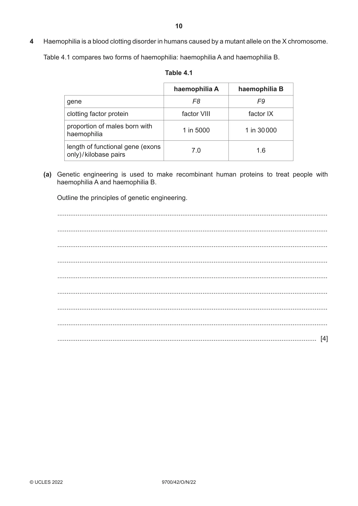 Cambridge A Level Biology 9700 2022 Oct/Nov Paper 4 · Variant 2 question paper, page 10 of 28