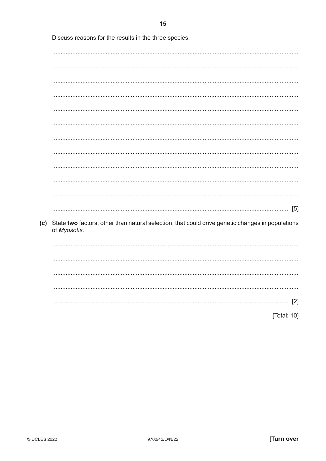 Cambridge A Level Biology 9700 2022 Oct/Nov Paper 4 · Variant 2 question paper, page 15 of 28