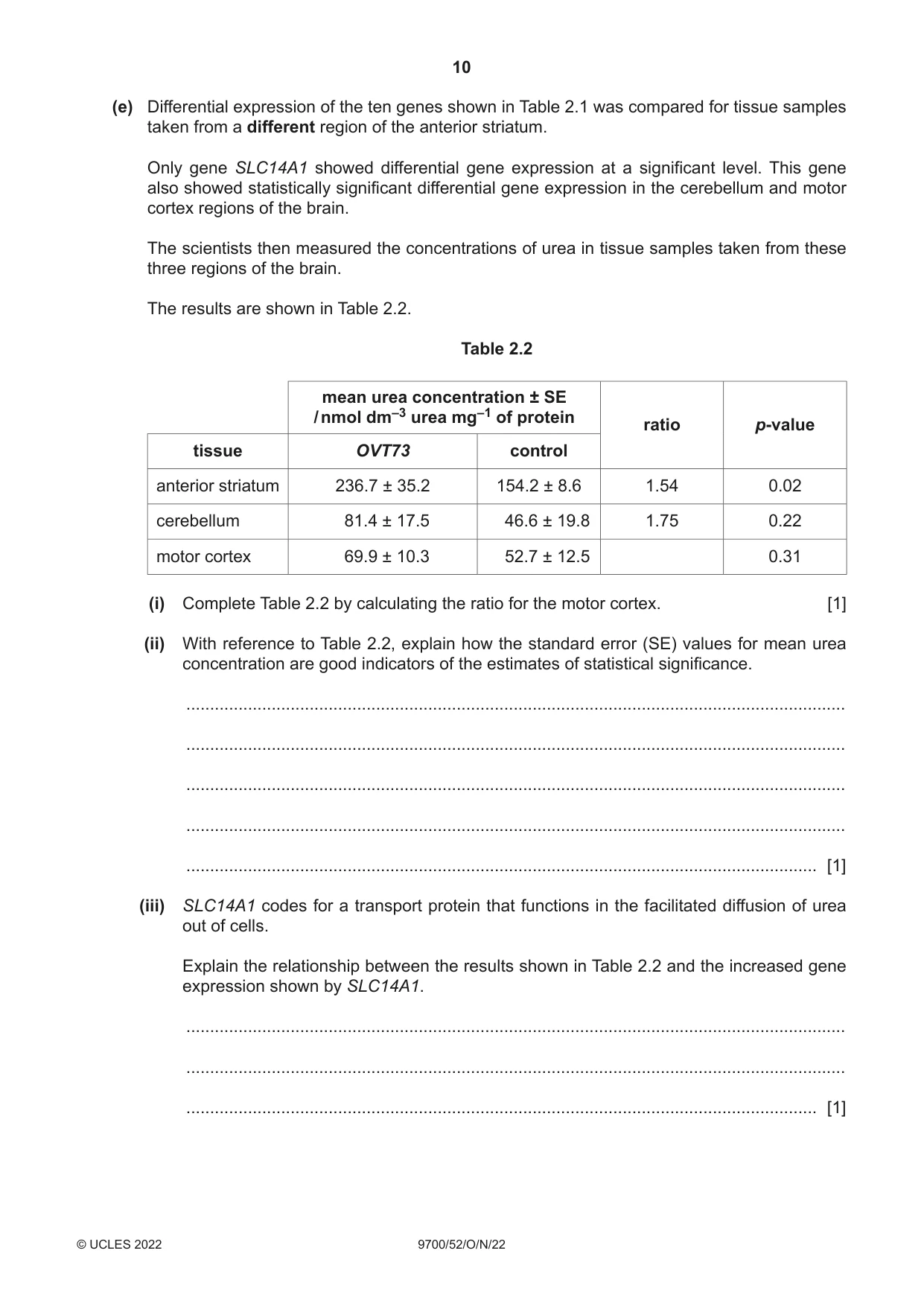 Cambridge A Level Biology 9700 2022 Oct/Nov Paper 5 · Variant 2 question paper, page 10 of 12