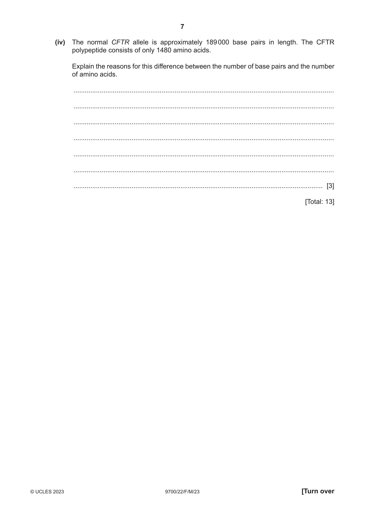 Cambridge A Level Biology 9700 2023 Feb/March Paper 2 · Variant 2 question paper, page 7 of 20