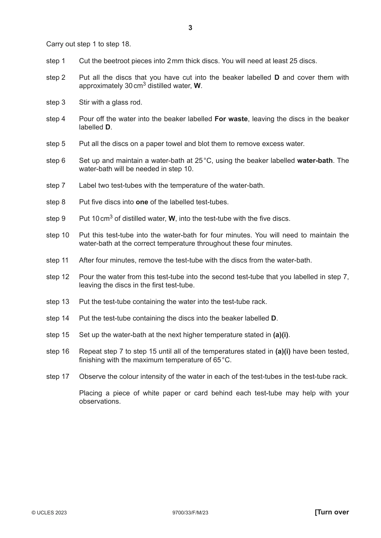 Cambridge A Level Biology 9700 2023 Feb/March Paper 3 · Variant 3 question paper, page 3 of 16