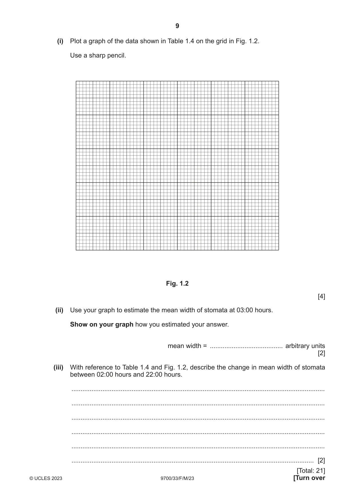 Cambridge A Level Biology 9700 2023 Feb/March Paper 3 · Variant 3 question paper, page 9 of 16