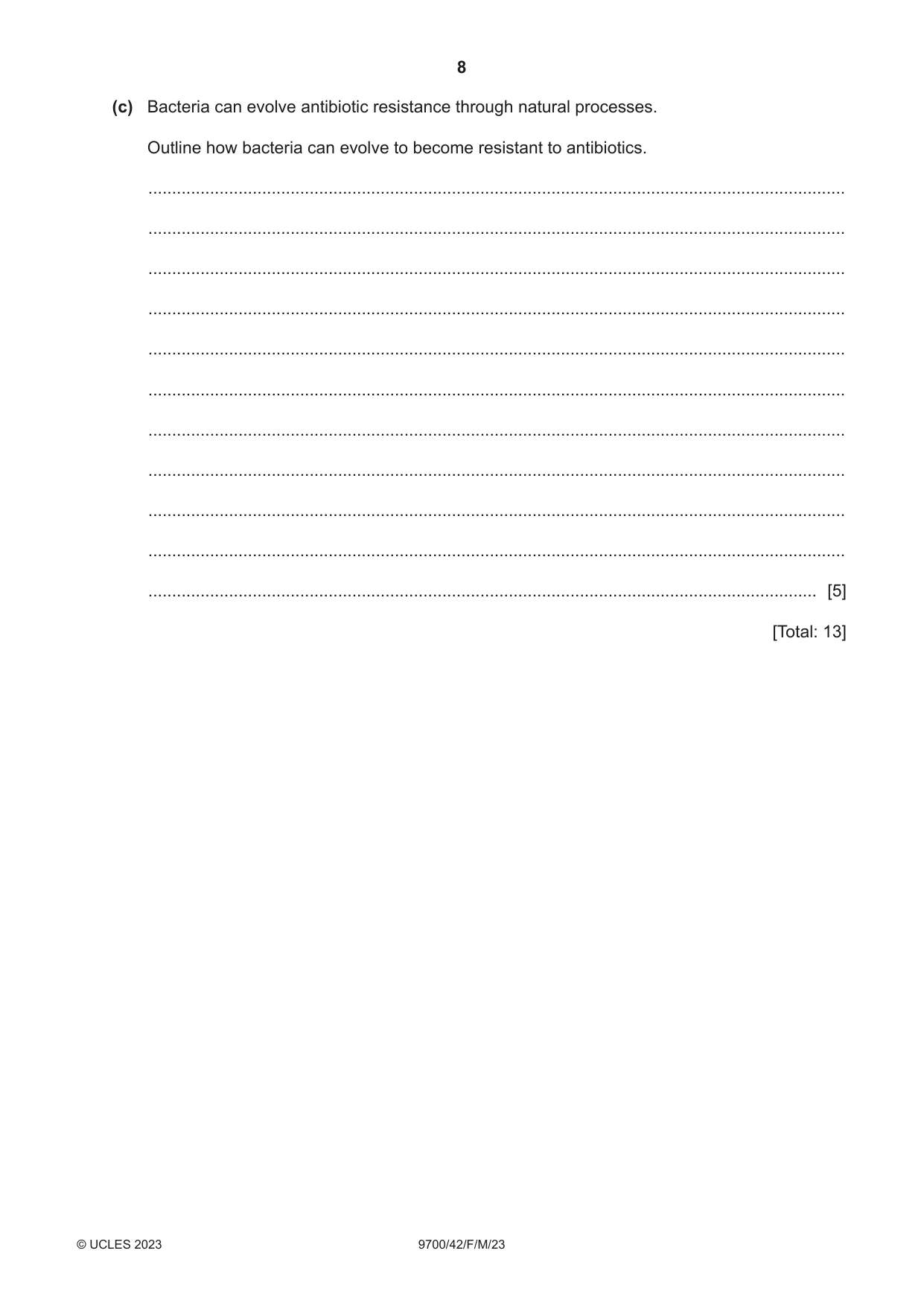 Cambridge A Level Biology 9700 2023 Feb/March Paper 4 · Variant 2 question paper, page 8 of 28