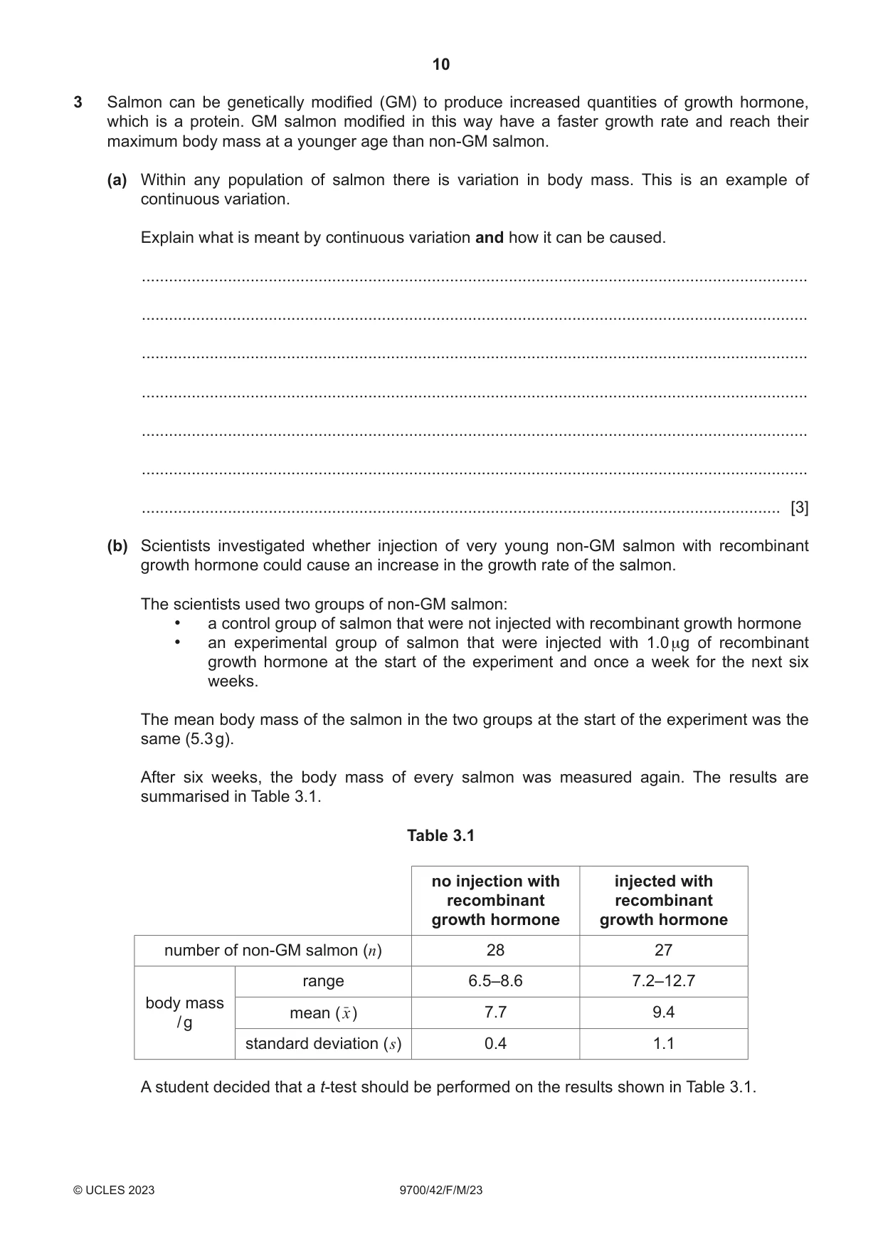 Cambridge A Level Biology 9700 2023 Feb/March Paper 4 · Variant 2 question paper, page 10 of 28