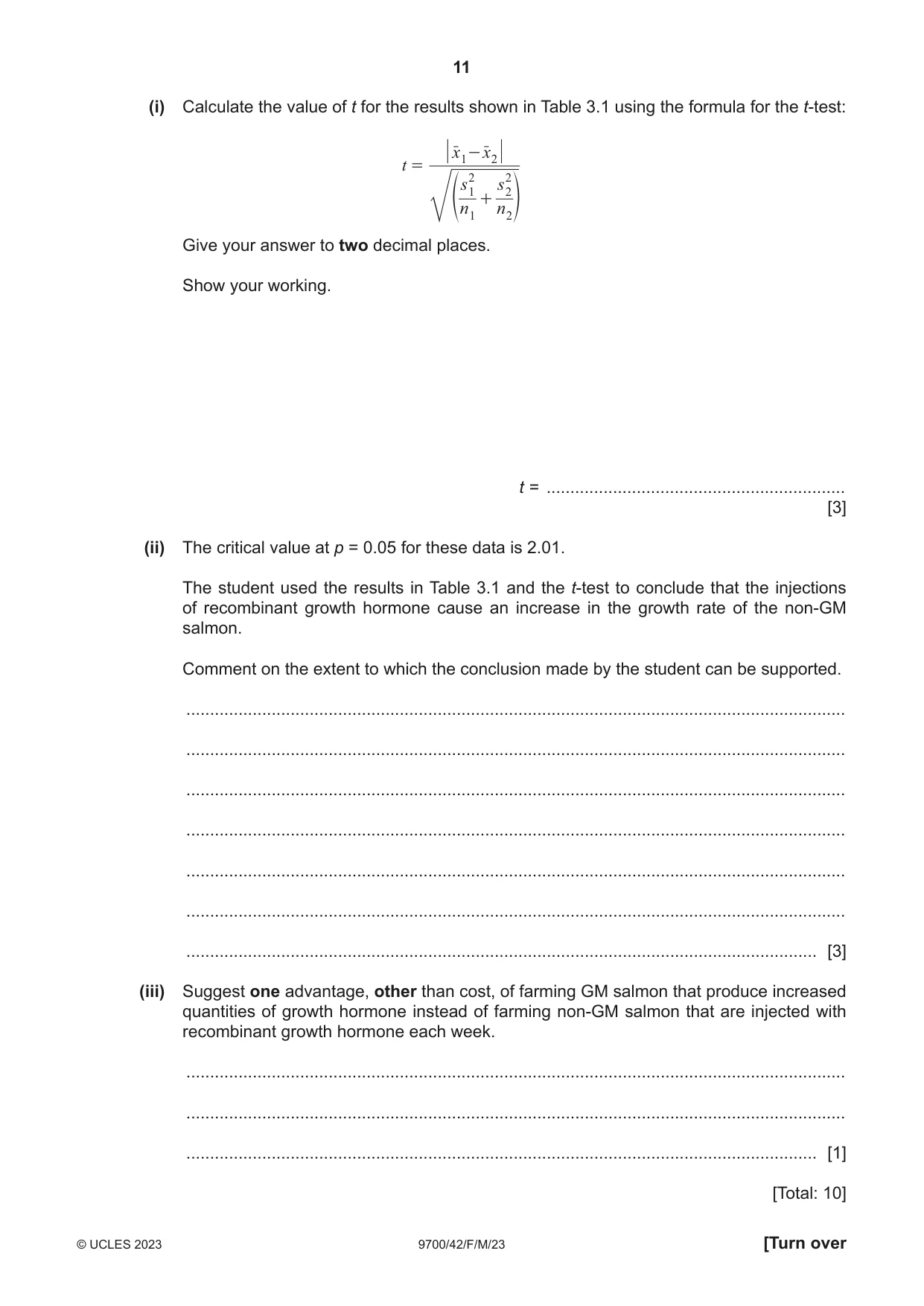 Cambridge A Level Biology 9700 2023 Feb/March Paper 4 · Variant 2 question paper, page 11 of 28