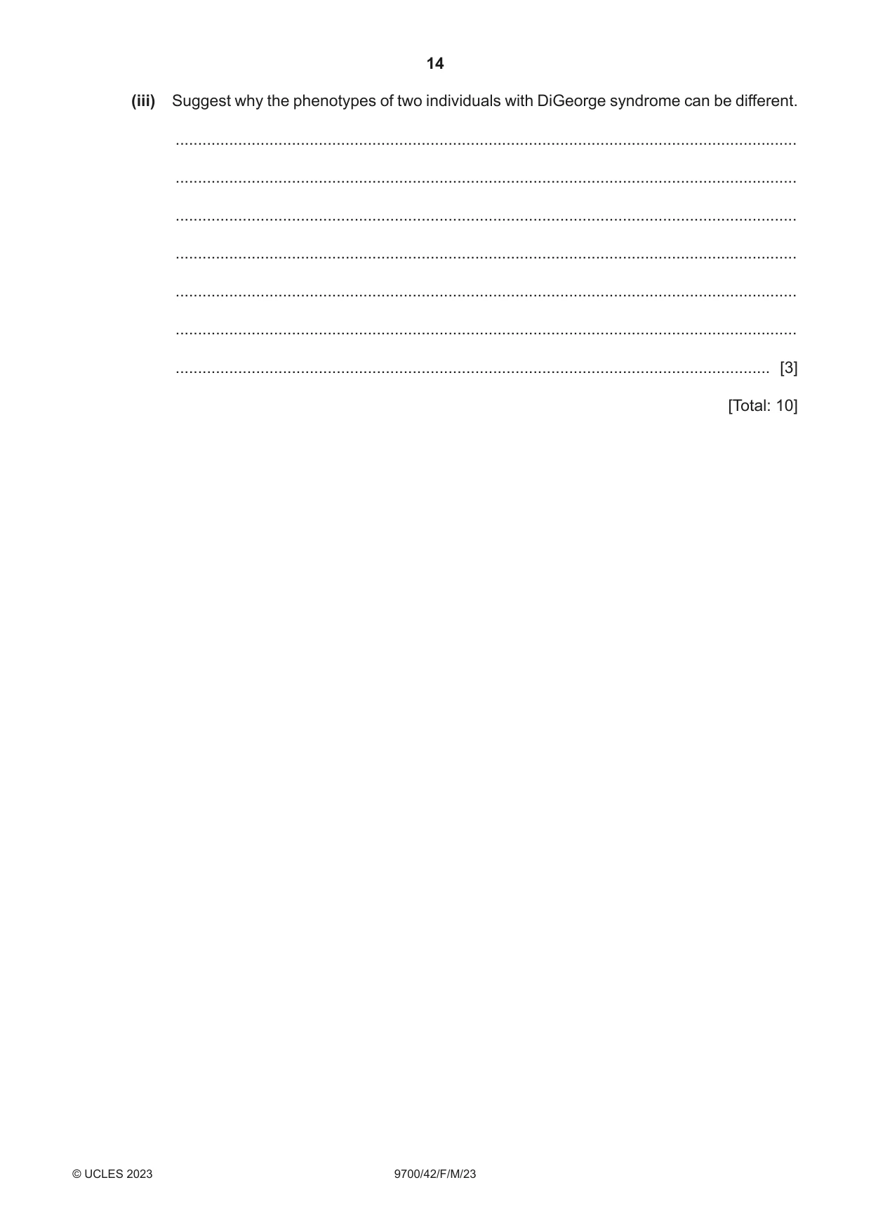 Cambridge A Level Biology 9700 2023 Feb/March Paper 4 · Variant 2 question paper, page 14 of 28
