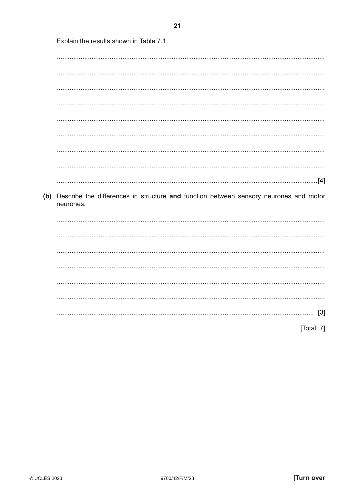Cambridge A Level Biology 9700 2023 Feb/March Paper 4 · Variant 2 question paper, page 21 of 28