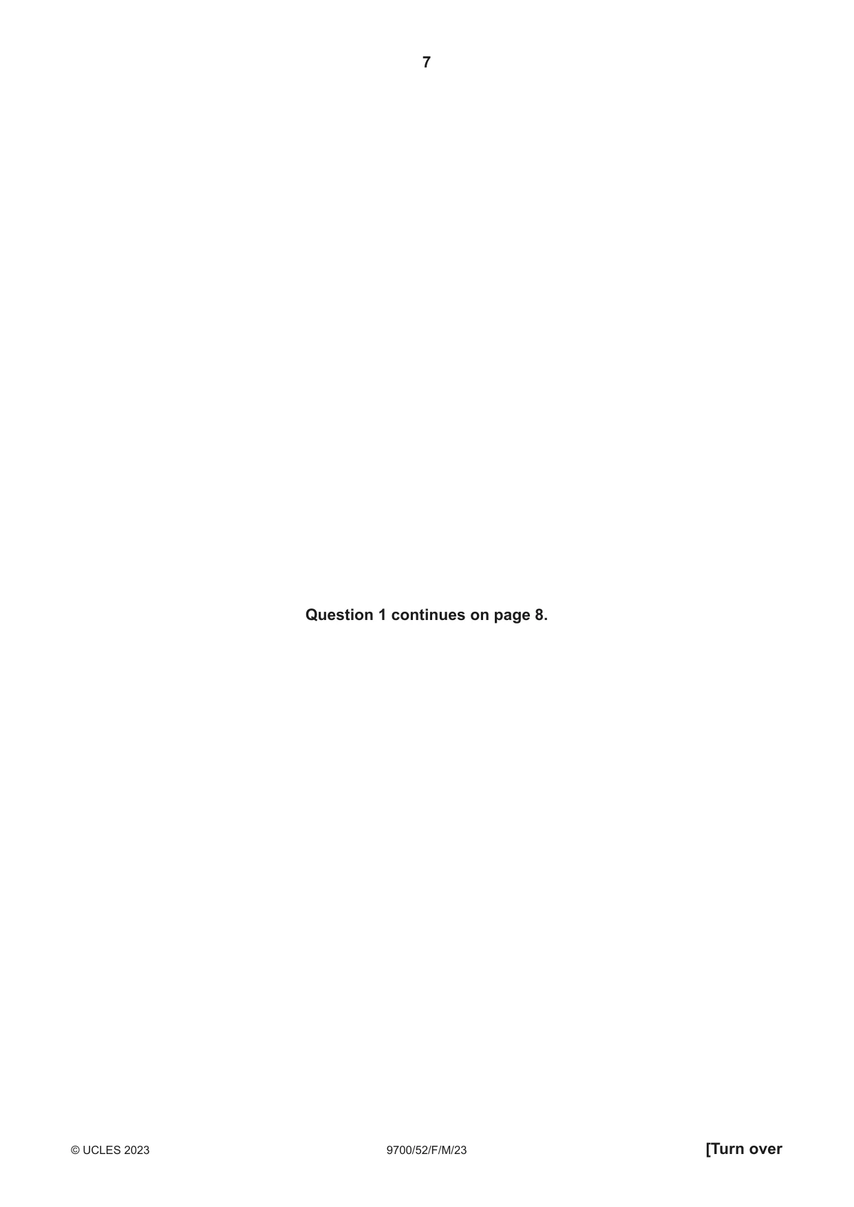Cambridge A Level Biology 9700 2023 Feb/March Paper 5 · Variant 2 question paper, page 7 of 20