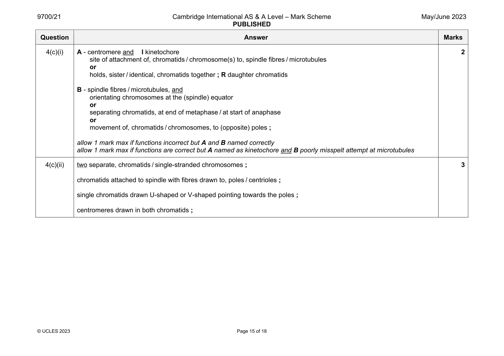 Mark scheme, page 15 of 18
